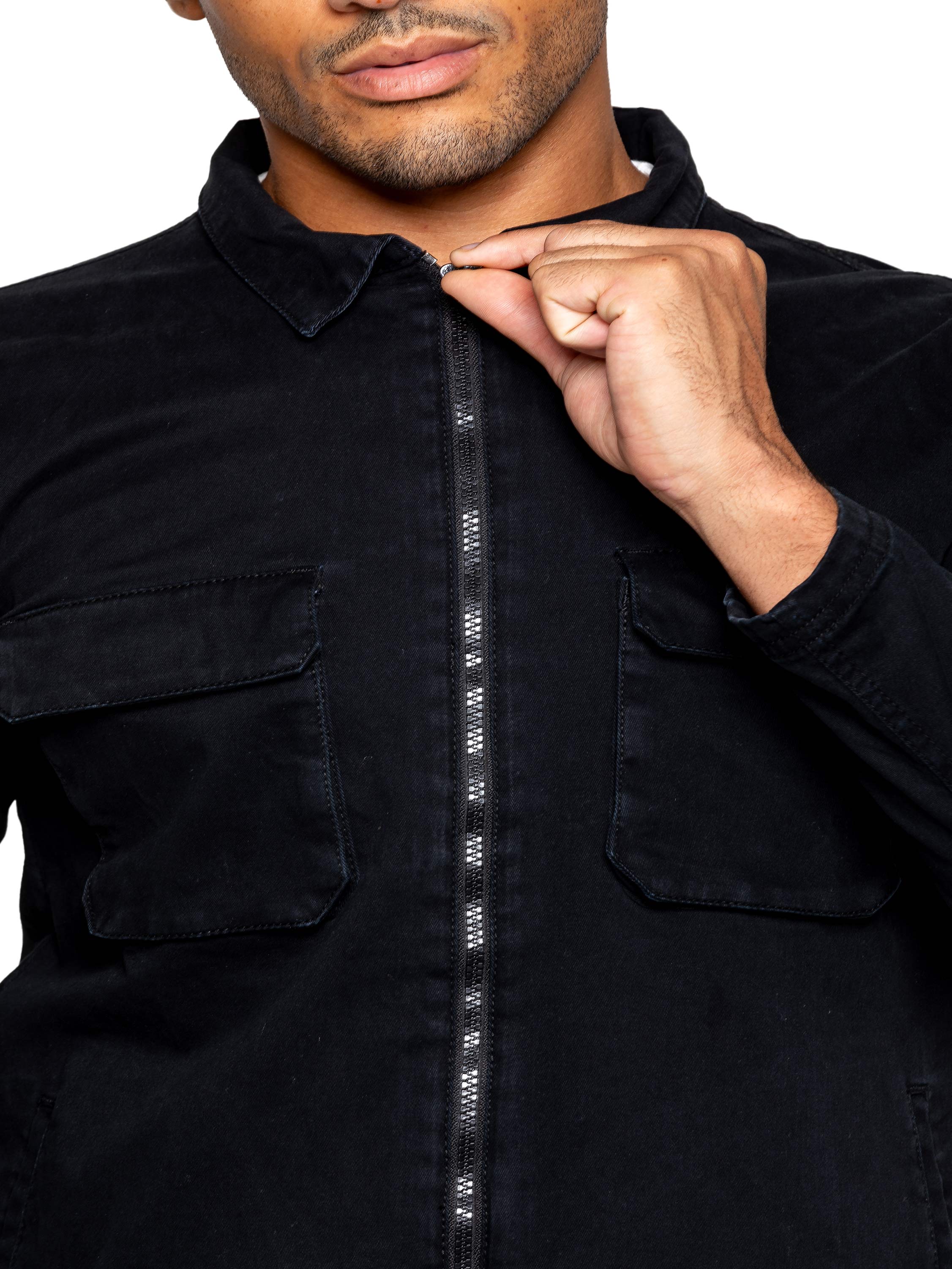 Nova Dye Cargo Jacket and Shorts Set - Black - Image 4