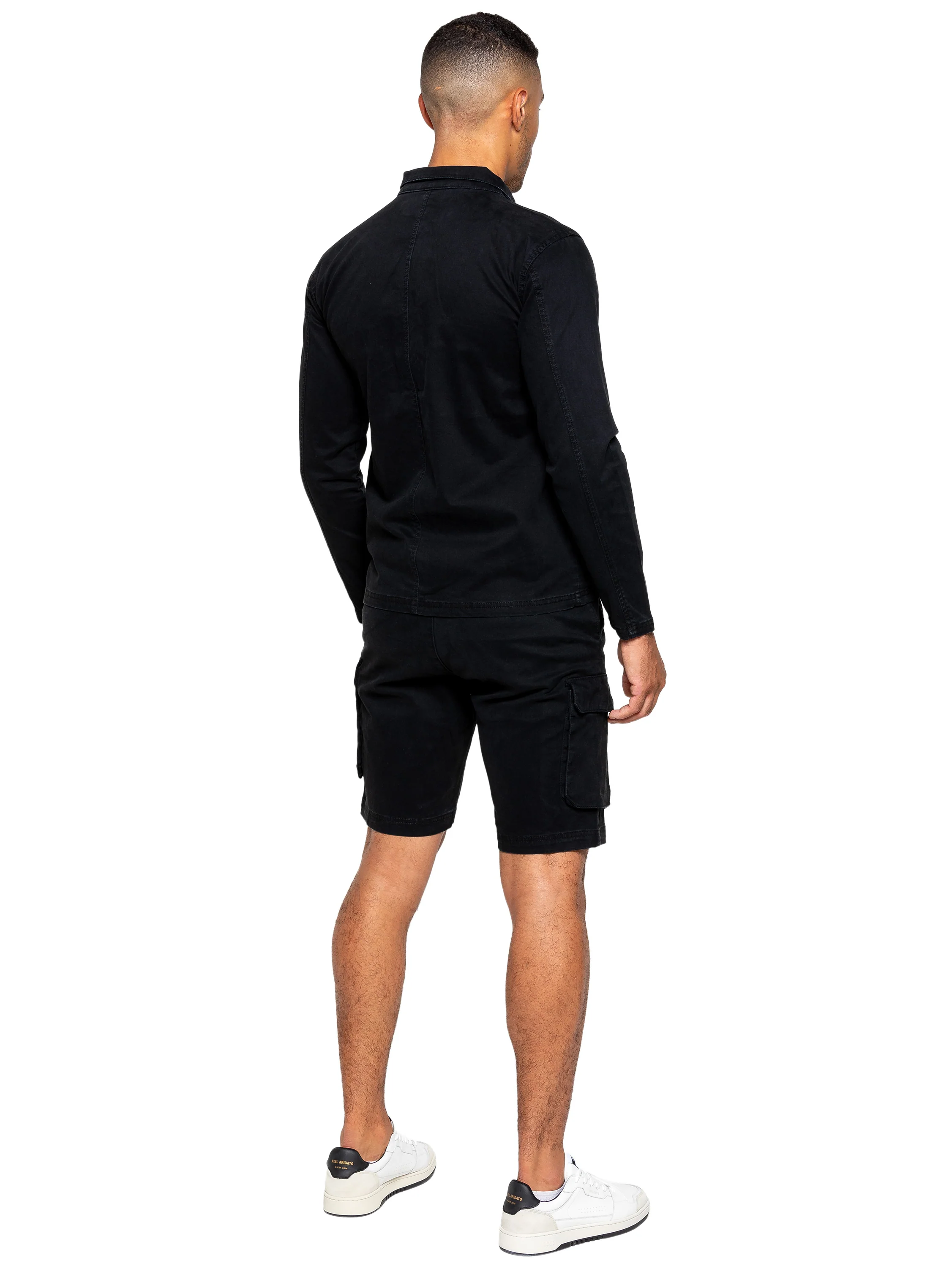 Nova Dye Cargo Jacket and Shorts Set - Black - Image 5