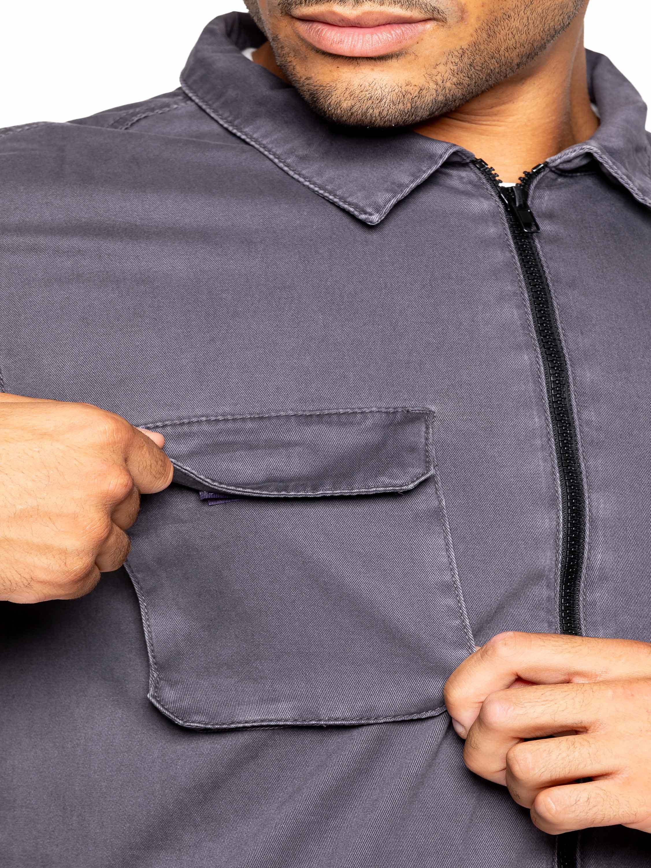 Nova Dye Cargo Jacket and Shorts Set - Grey - Image 4