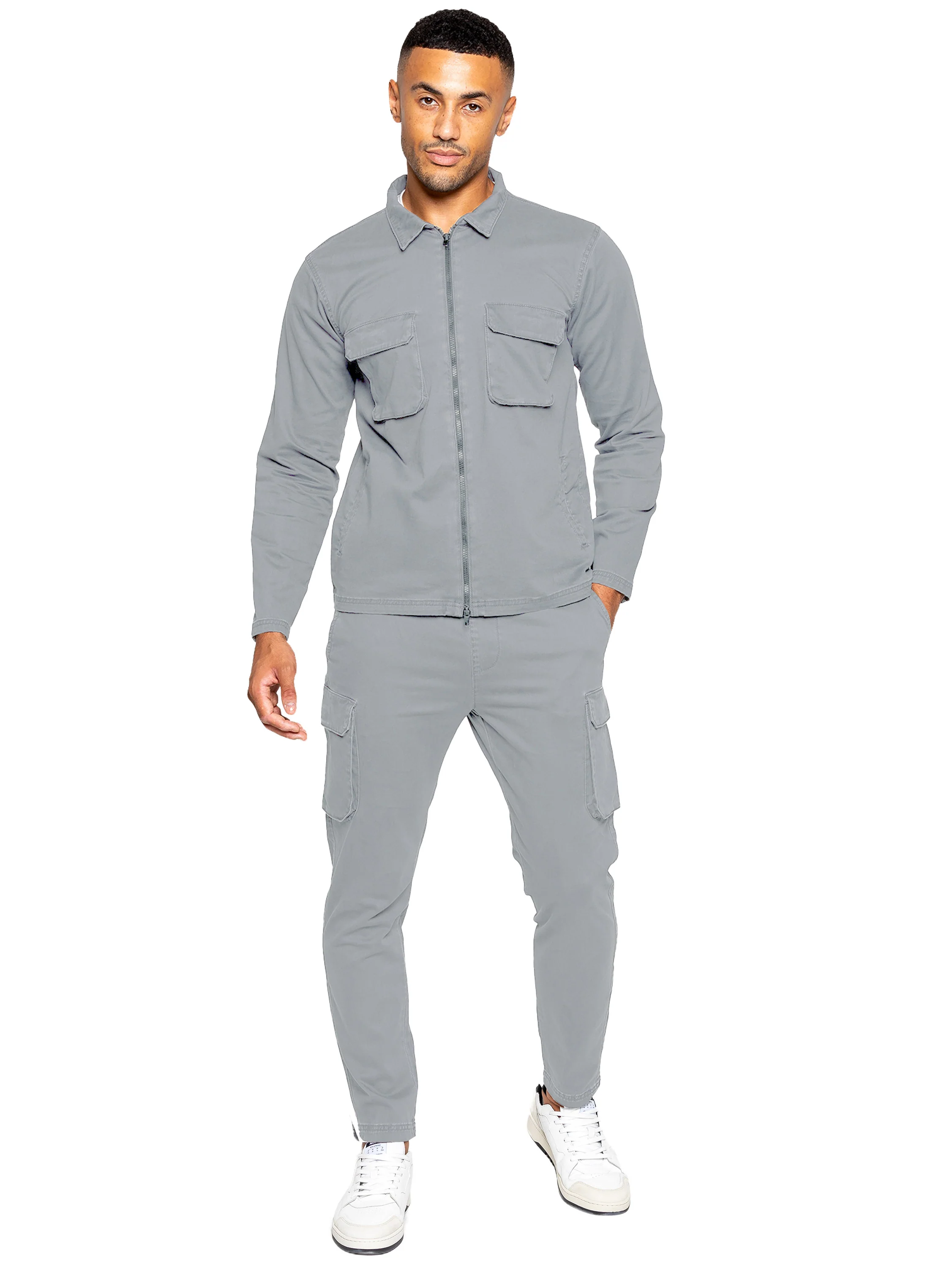 Nova Dye Cargo Jacket - Light Grey - Image 4