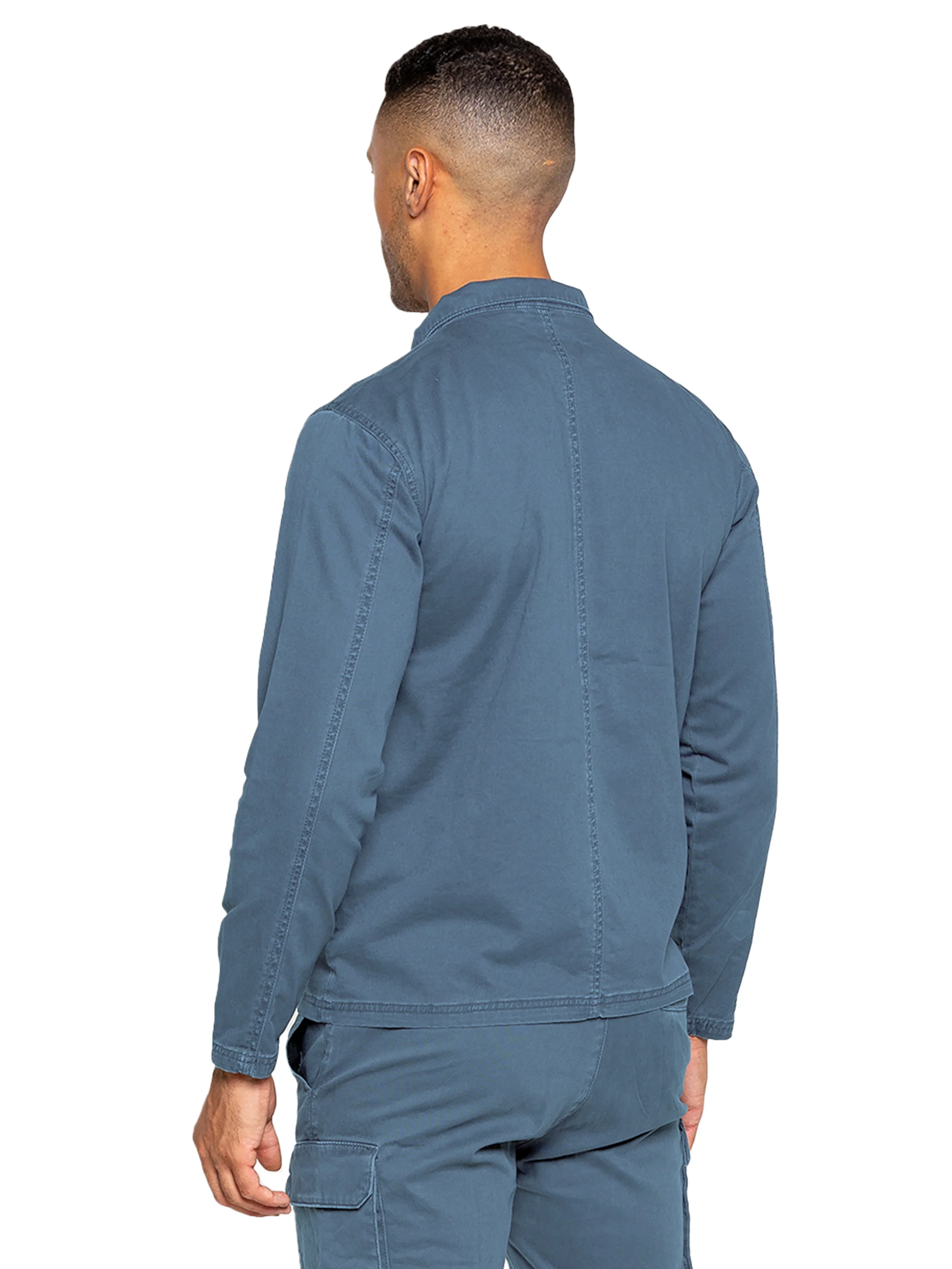 Nova Dye Cargo Jacket - Steel Blue - Image 4