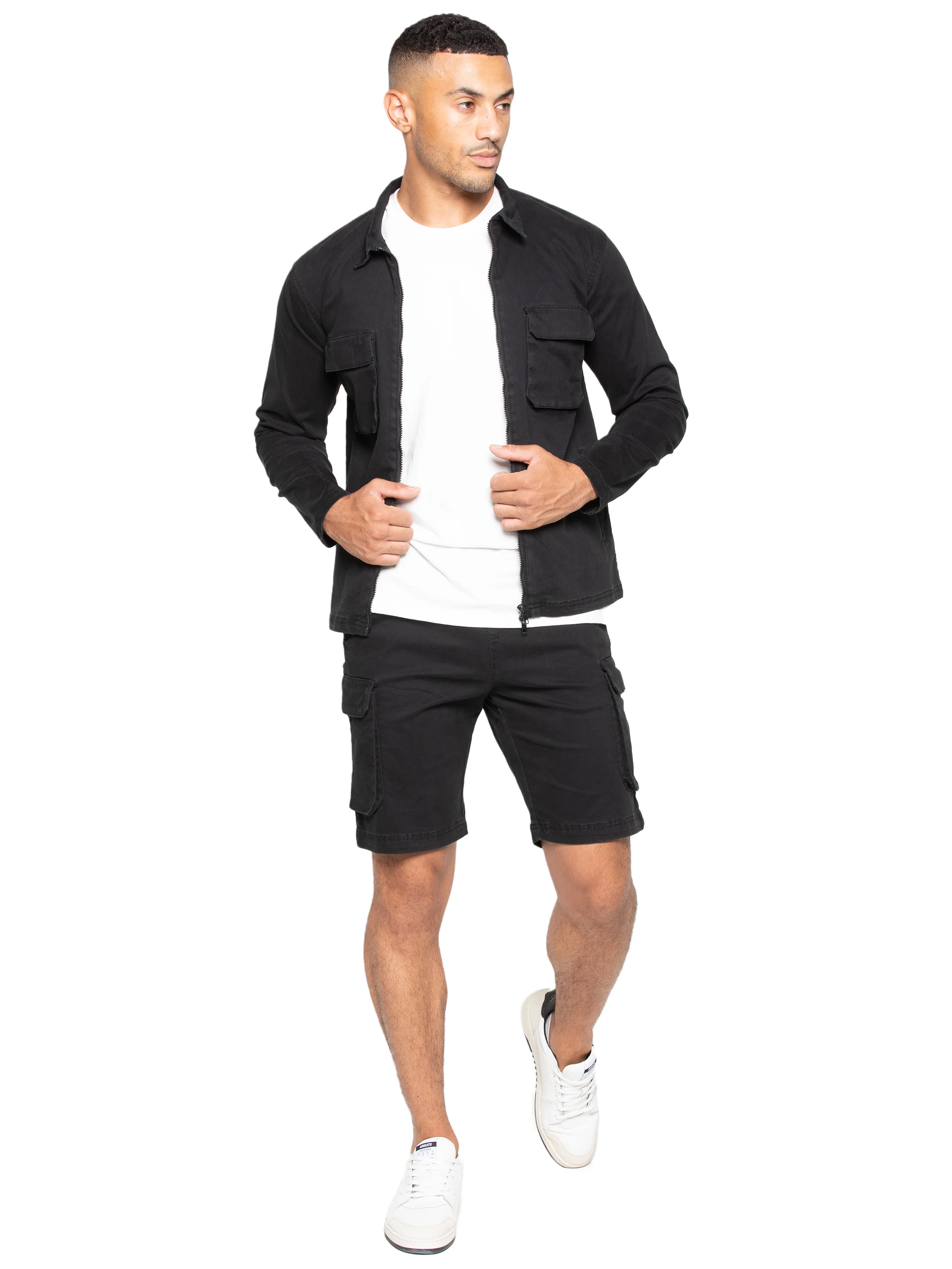 Nova Dye Cotton Cargo Shorts - Black - Image 5