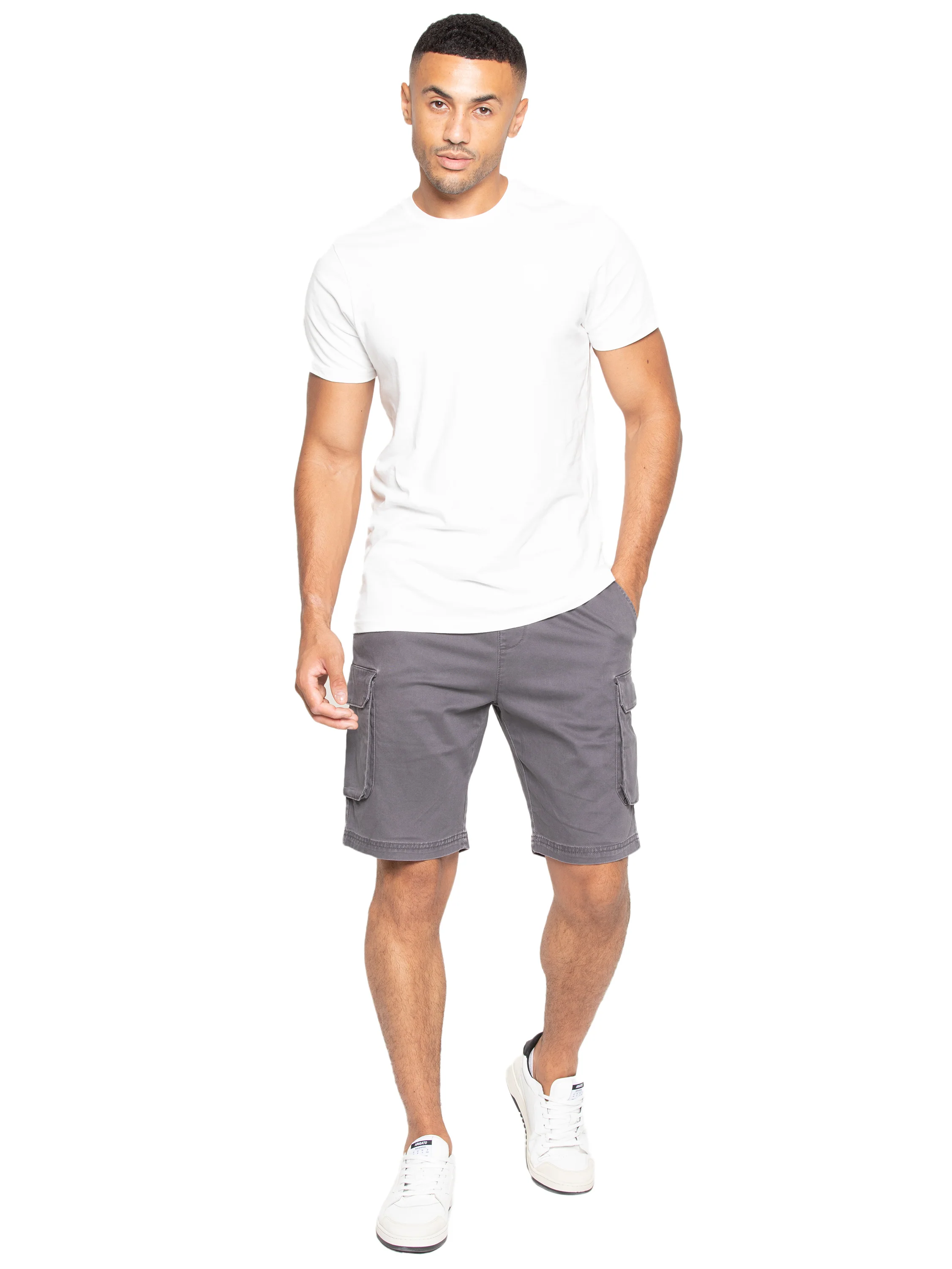 Nova Dye Cotton Cargo Shorts - Grey - Image 2