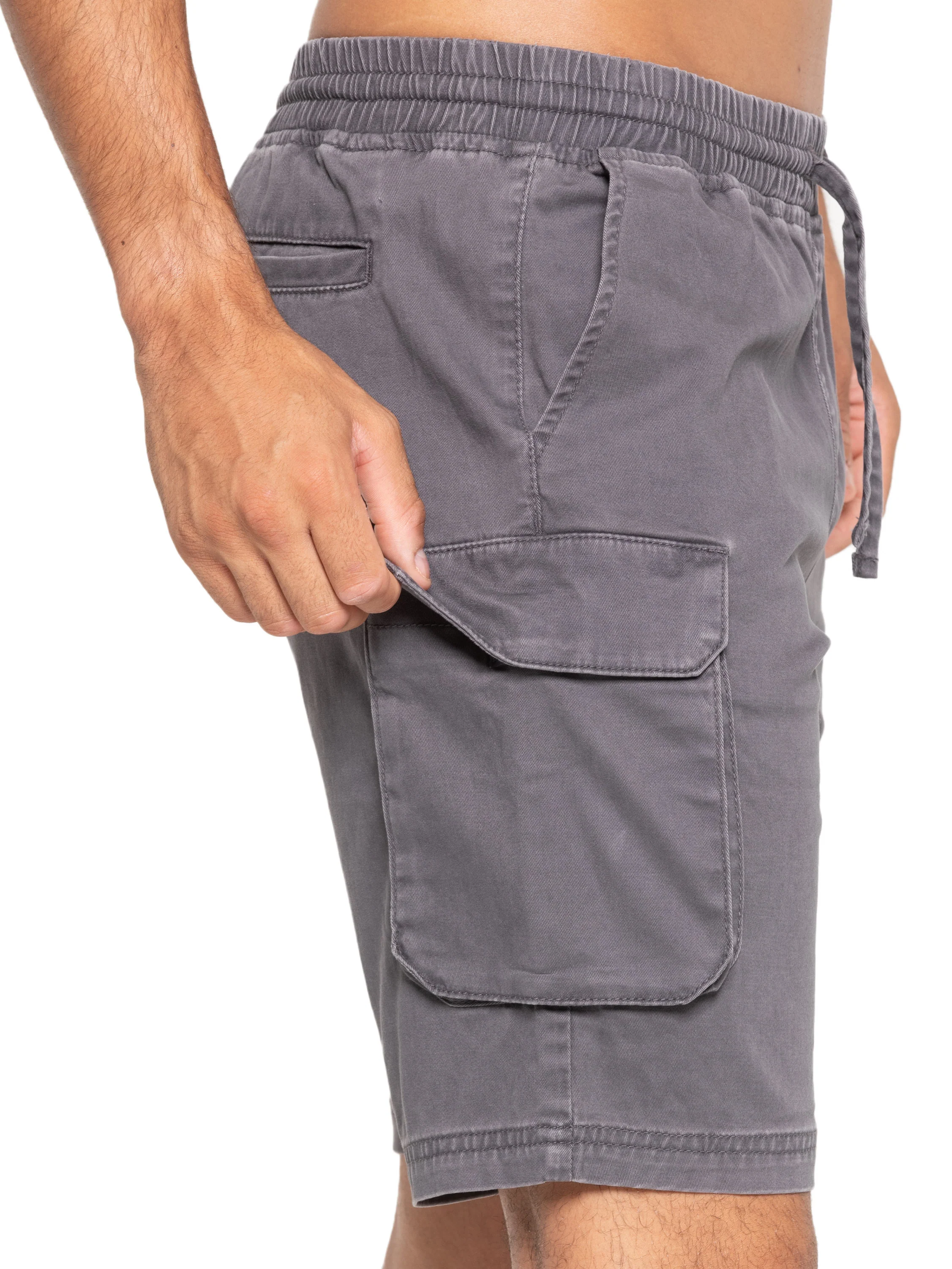 Nova Dye Cotton Cargo Shorts - Grey - Image 4