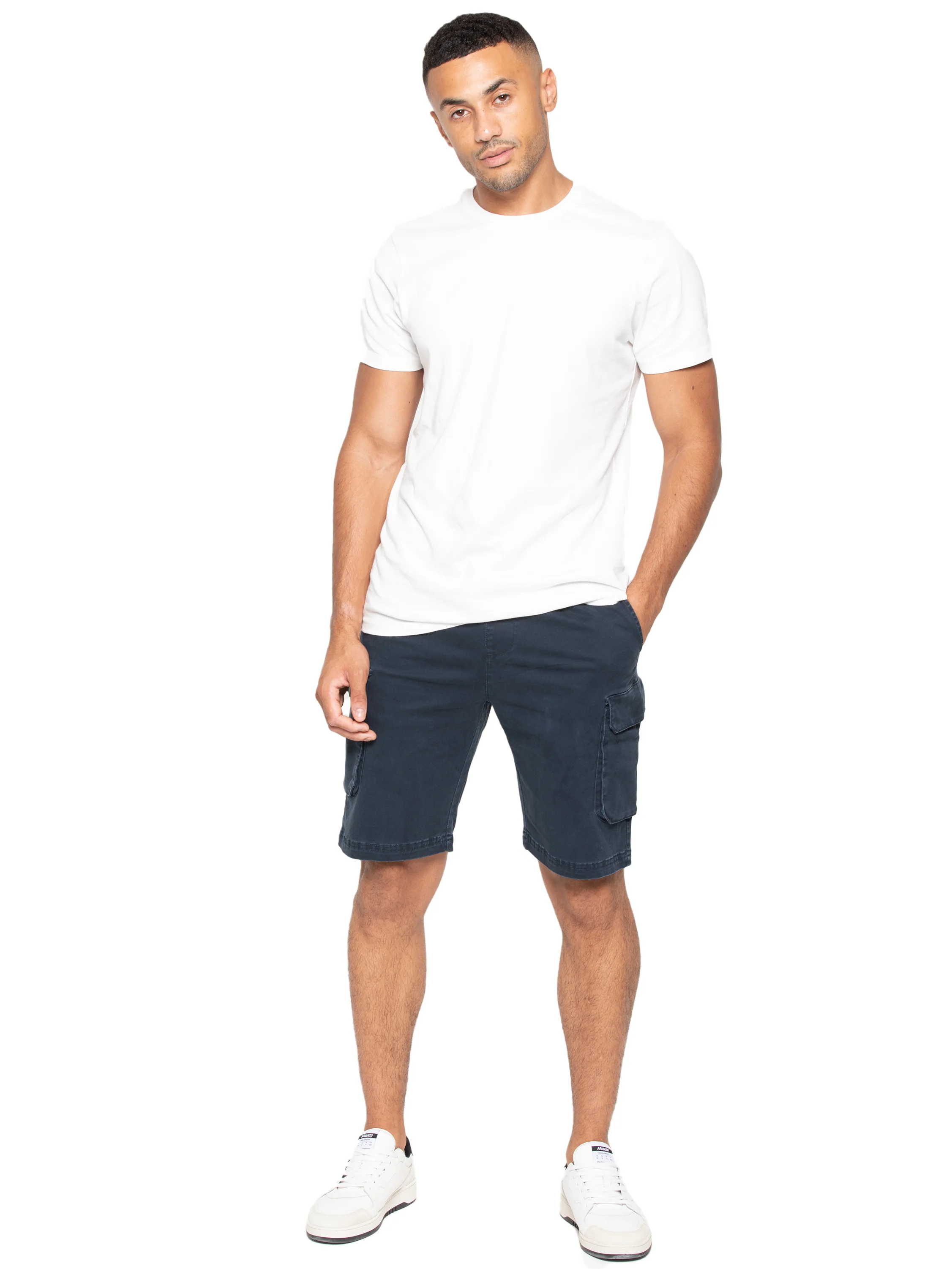 Nova Dye Cotton Cargo Shorts - Navy - Image 4
