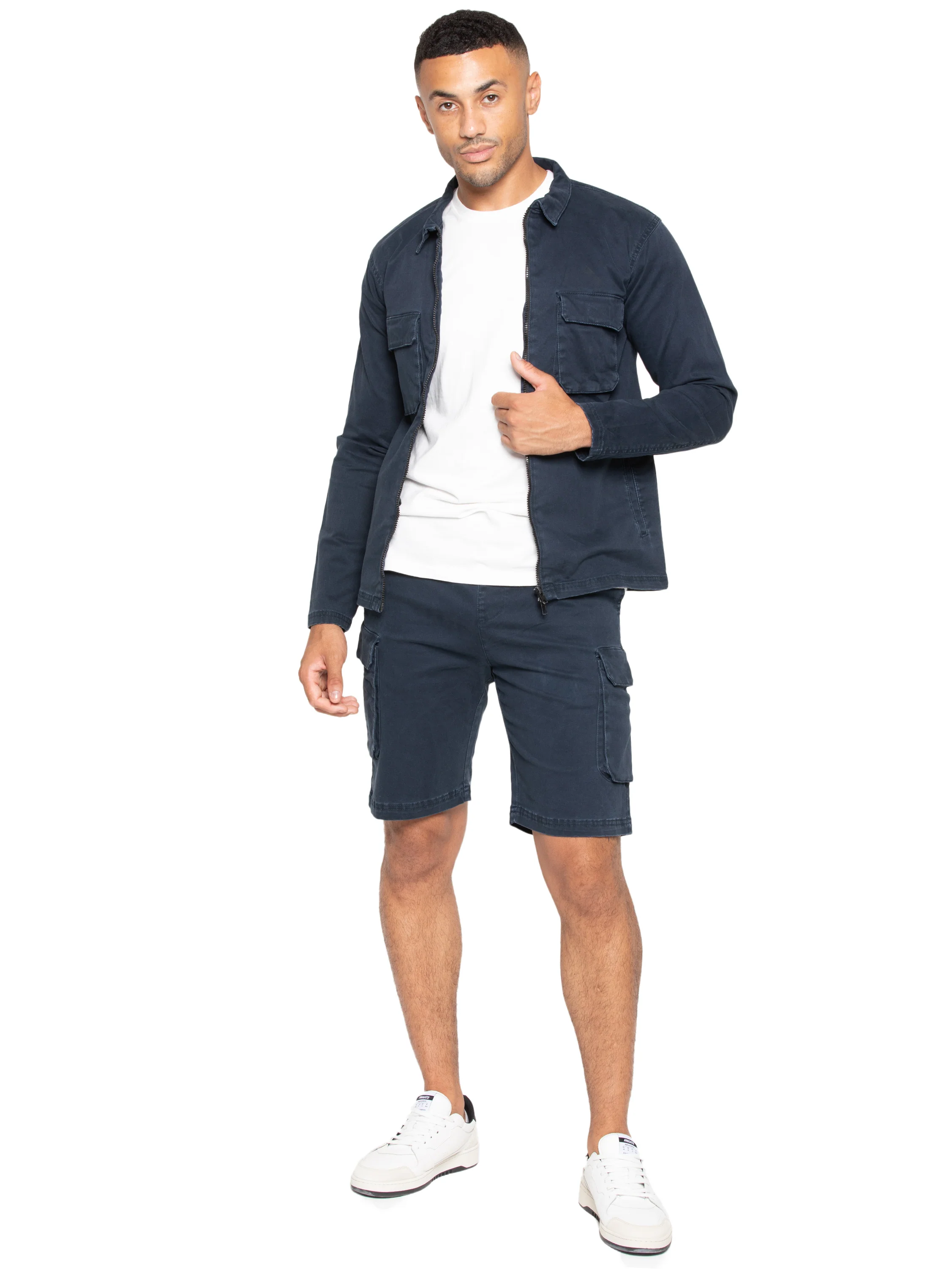 Nova Dye Cotton Cargo Shorts - Navy - Image 5