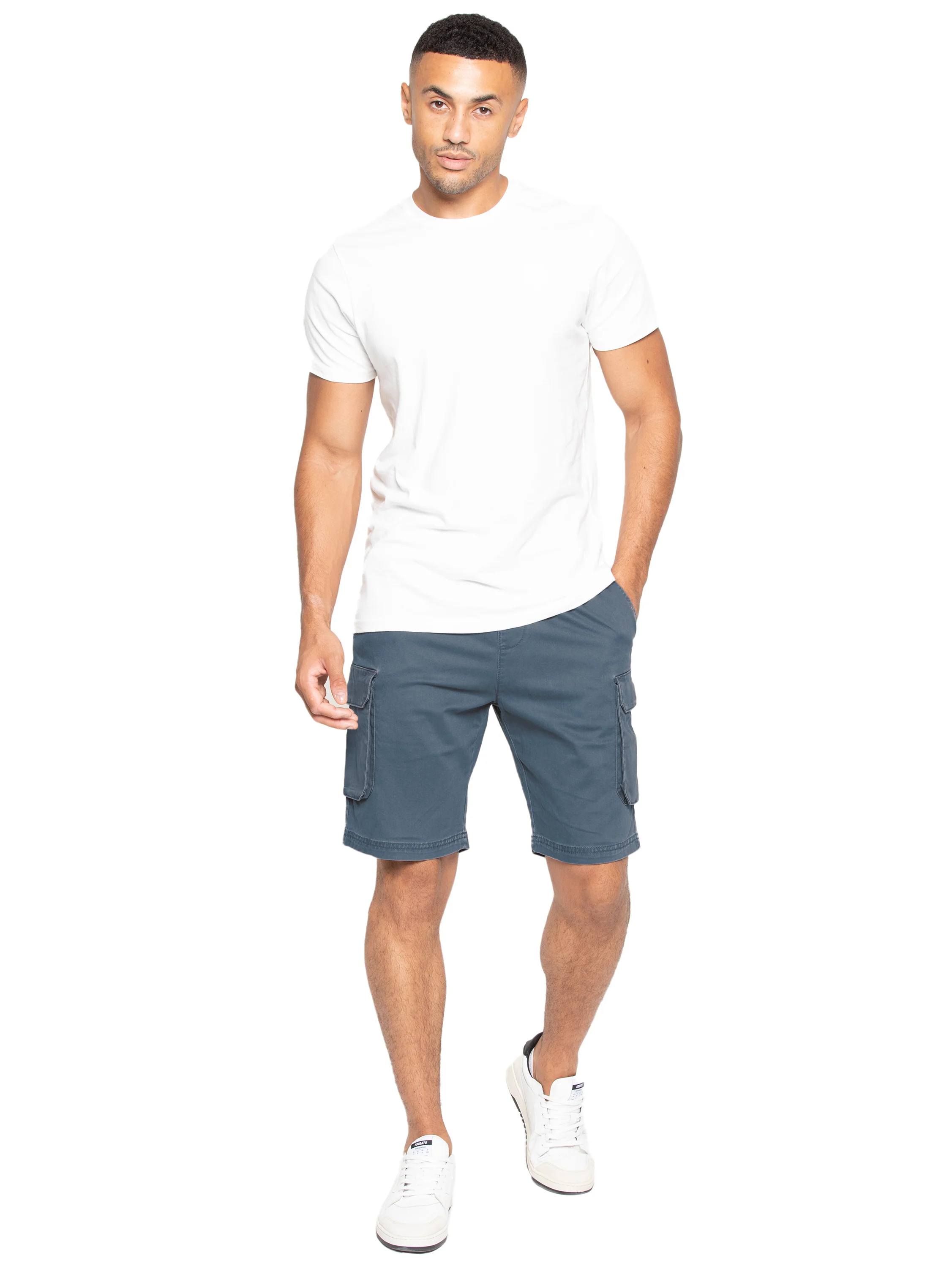 Nova Dye Cotton Cargo Shorts - Steel Blue - Image 2