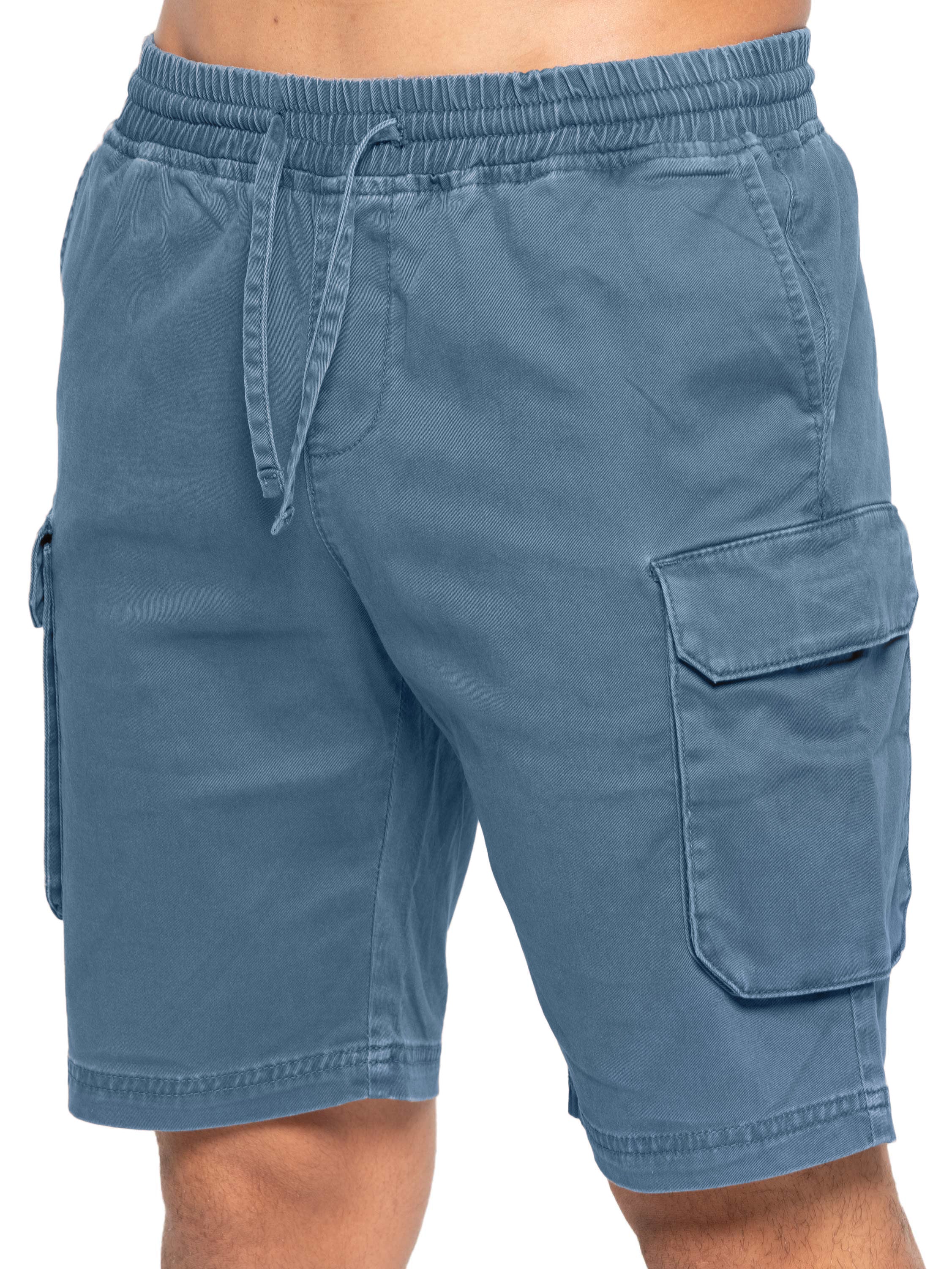 Nova Dye Cotton Cargo Shorts - Steel Blue - Image 3