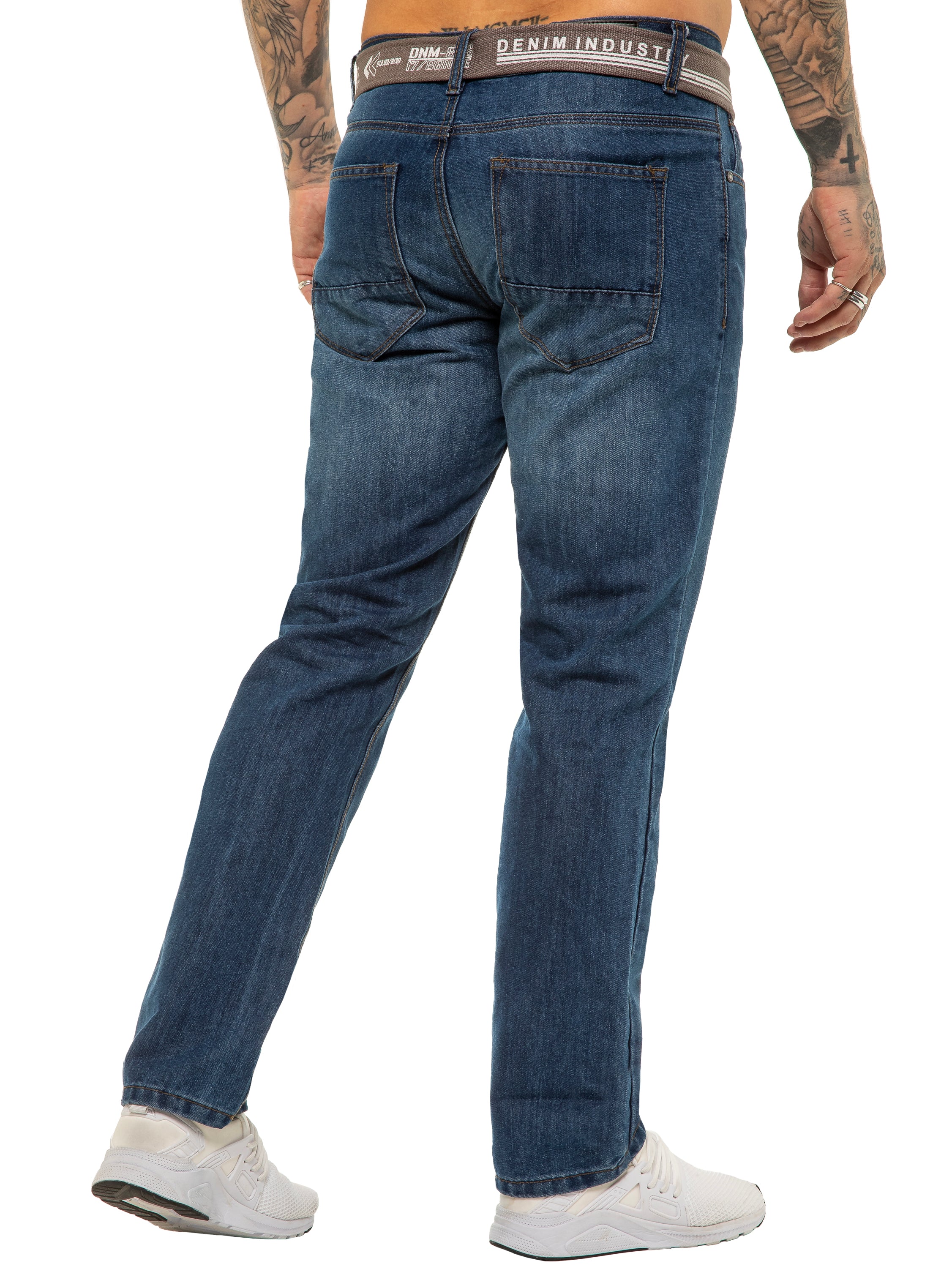 Oscar Belted Denim Jeans - Blue - Image 2