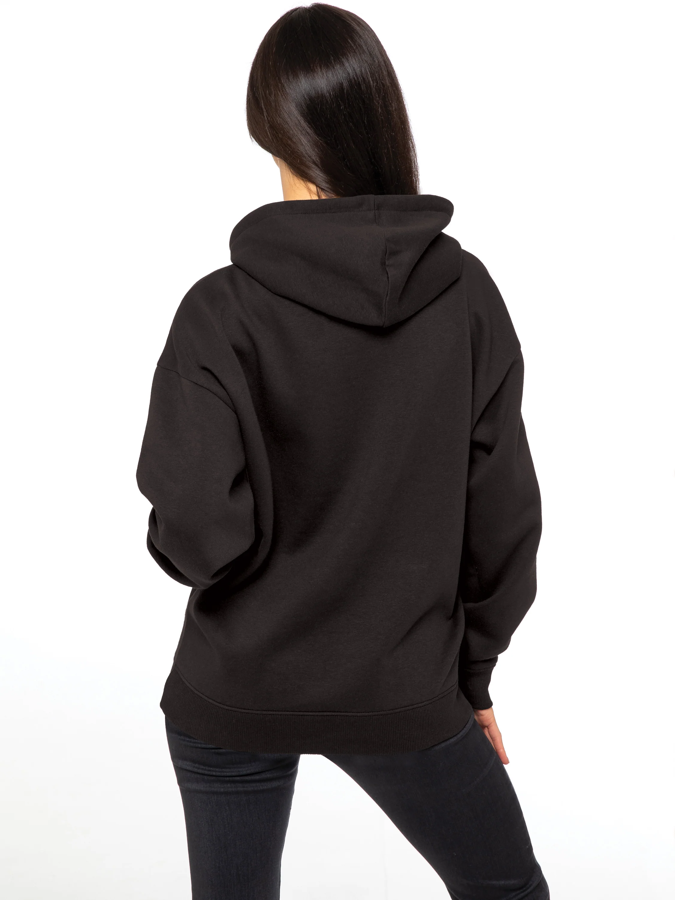 Oversized Essential Hoodie - Black - Image 4