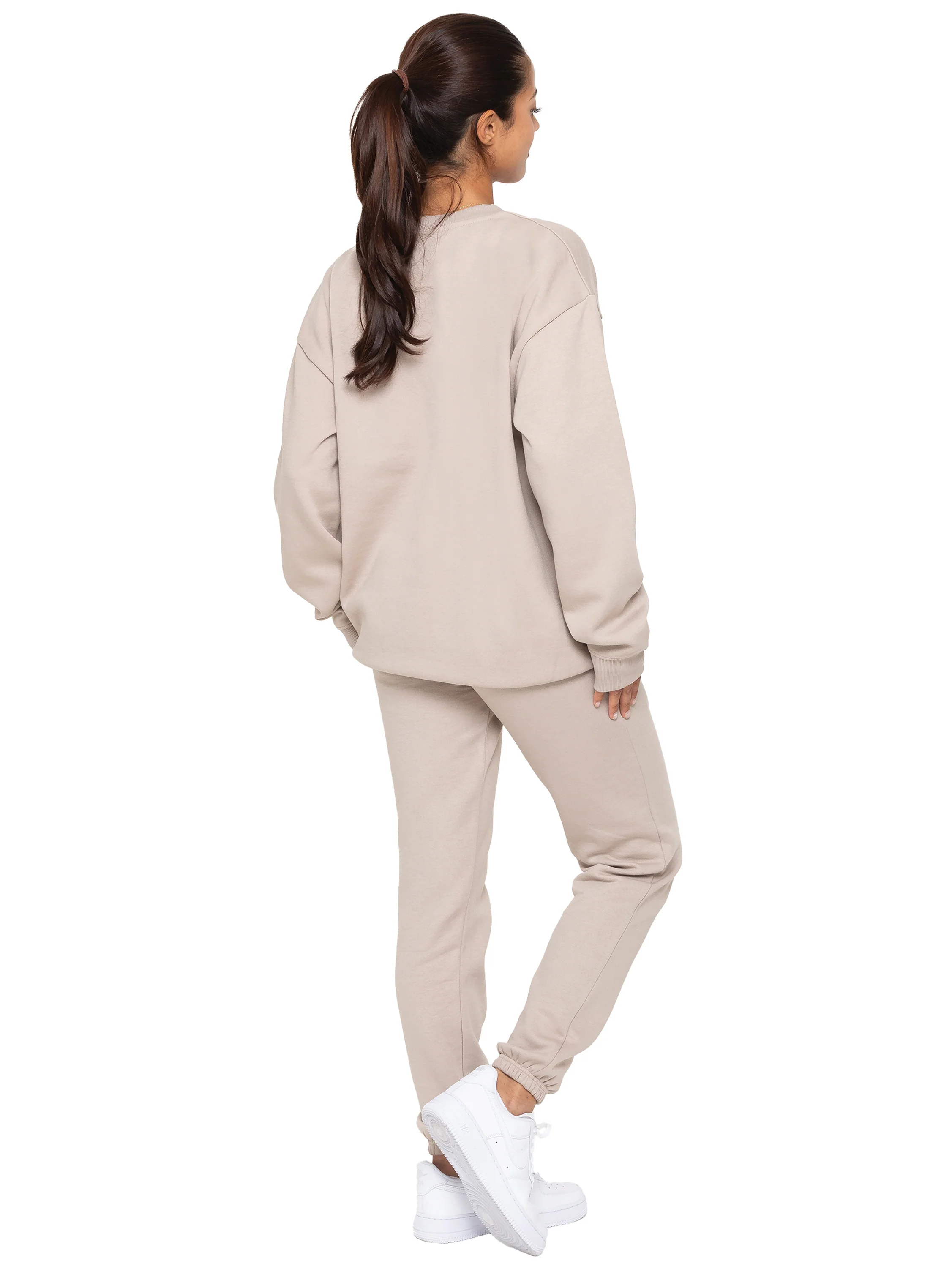 Oversized Sweatshirt and Jogger Set - Oatmeal - Image 3