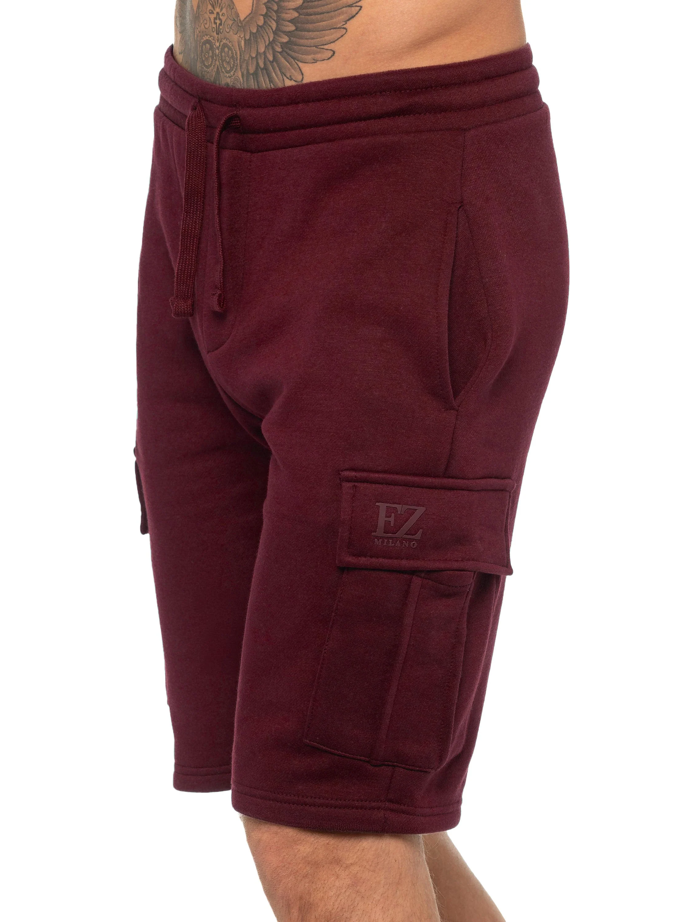 Raphael Fleece Cargo Shorts - Berry - Image 4