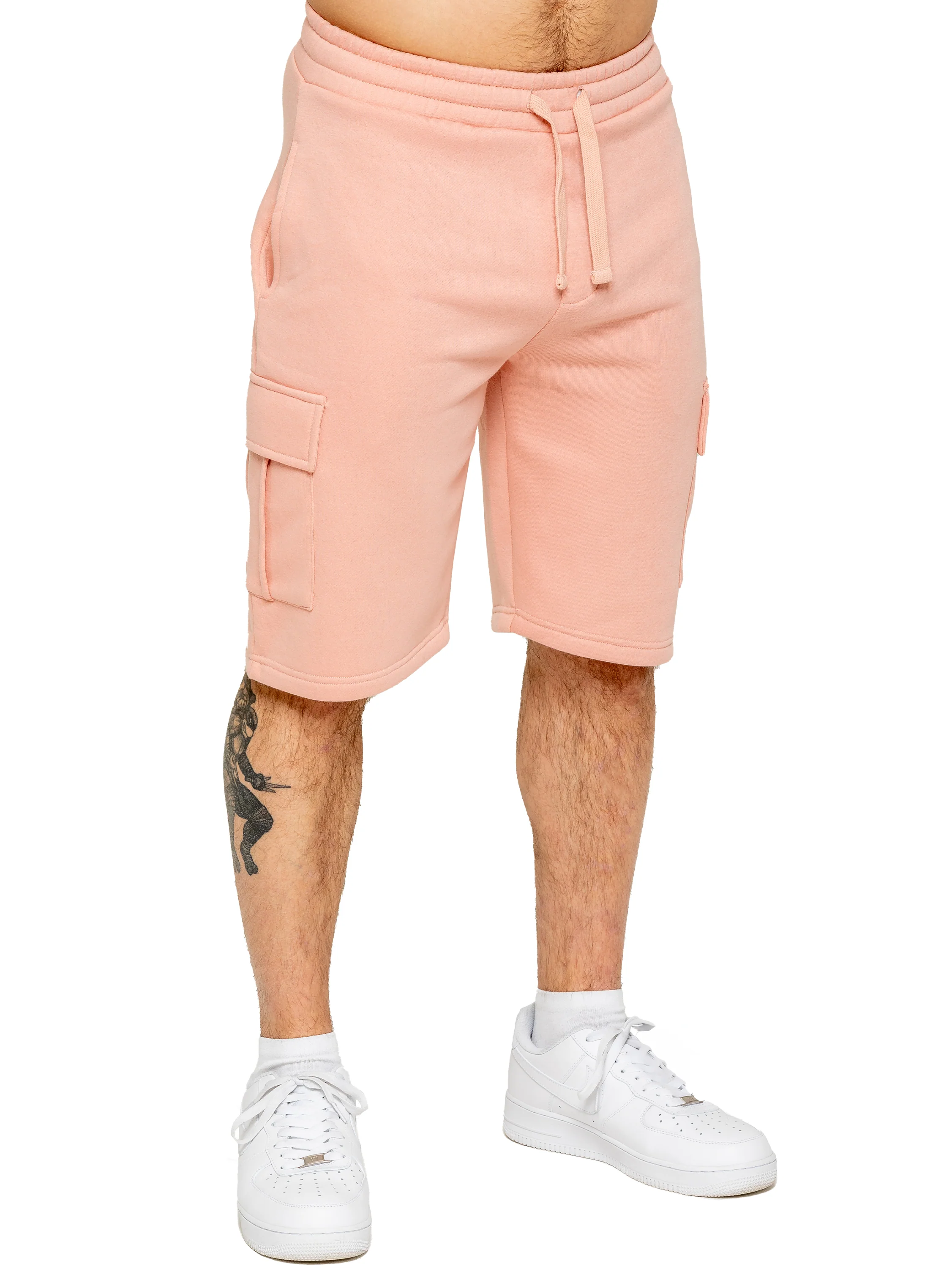 Raphael Fleece Cargo Shorts - Dusty Pink - Image 4