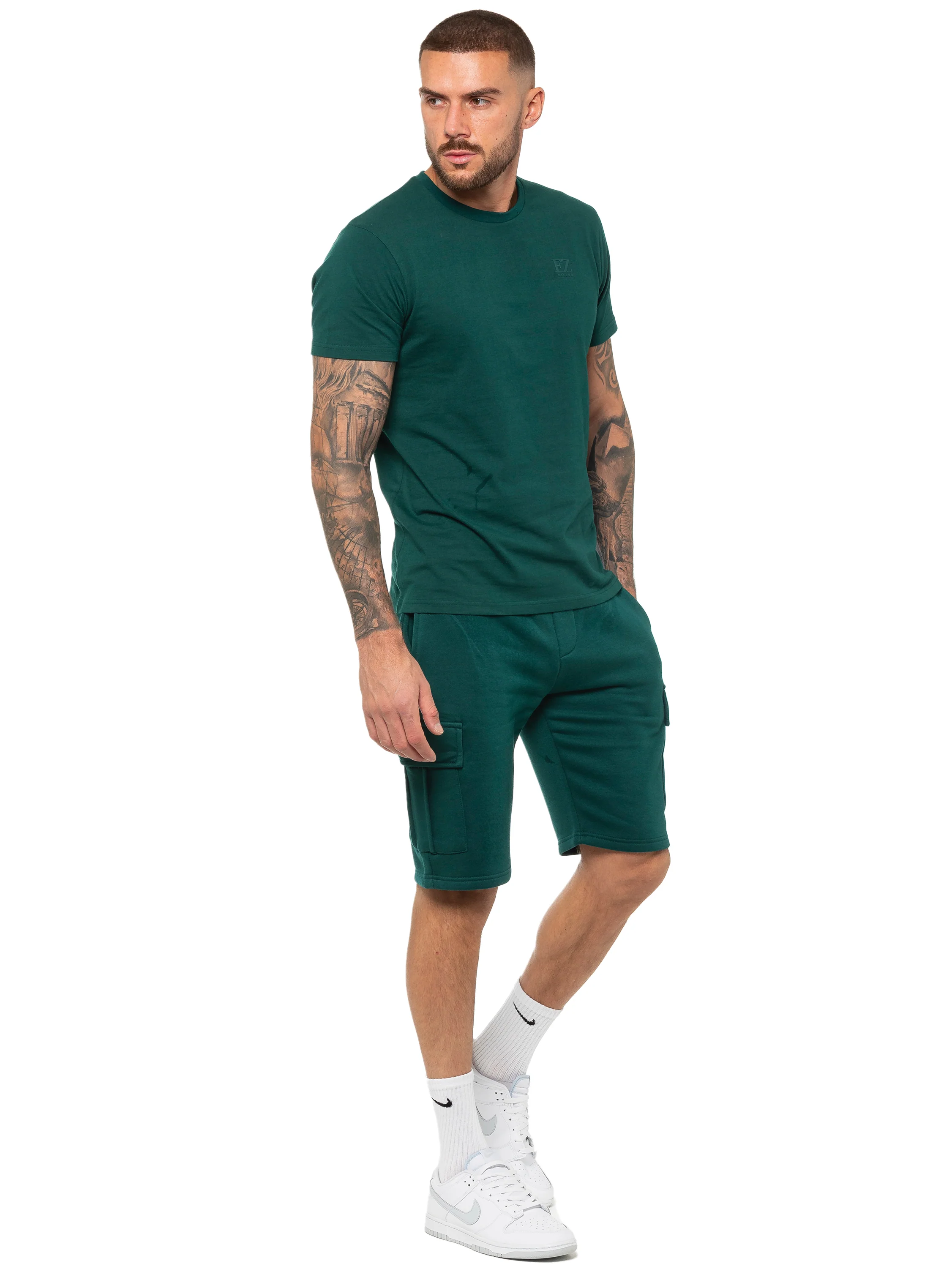 Raphael Fleece Cargo Shorts - Green - Image 4