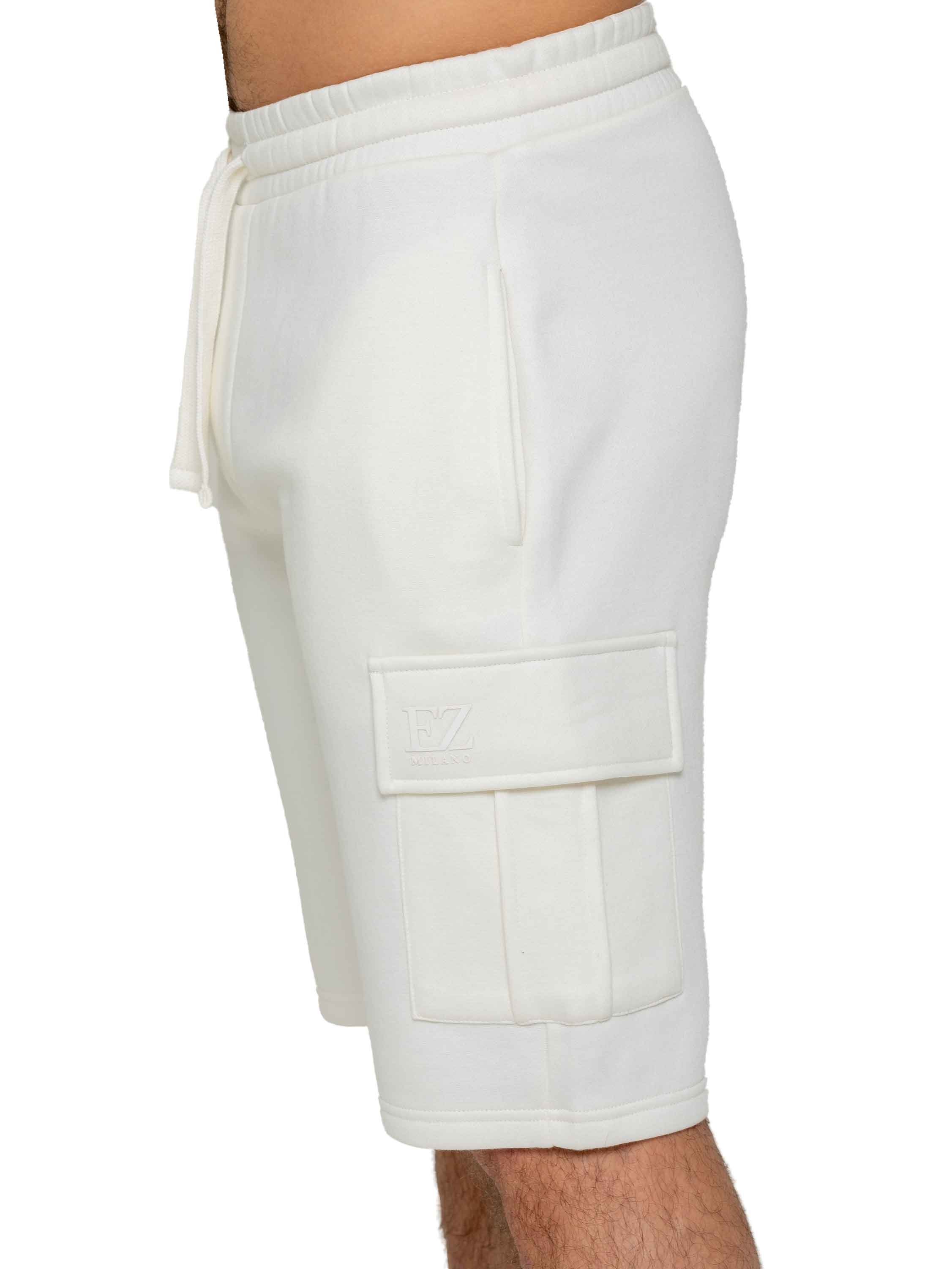 Raphael Fleece Cargo Shorts - Off White - Image 3