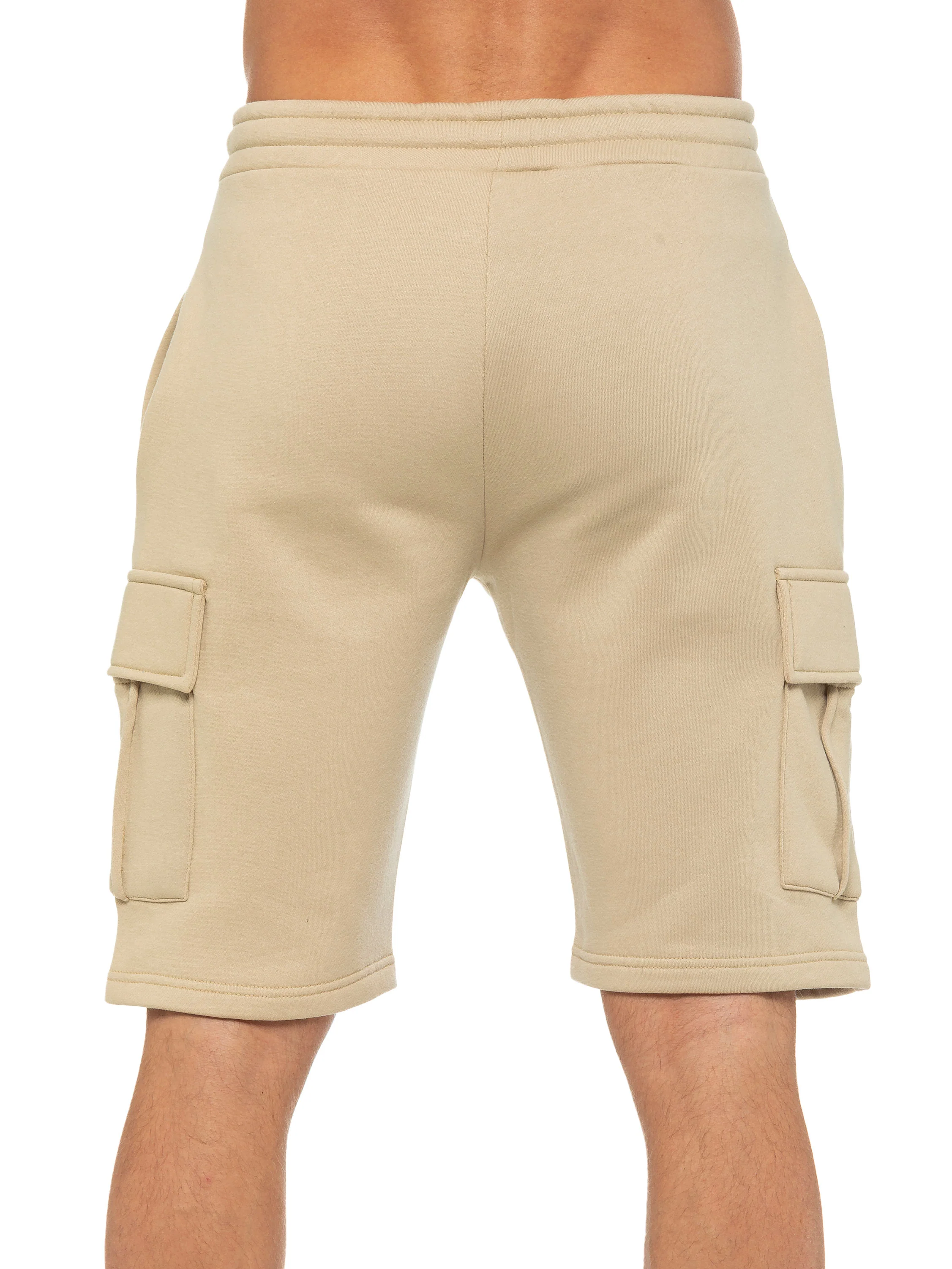 Raphael Fleece Cargo Shorts - Stone - Image 4
