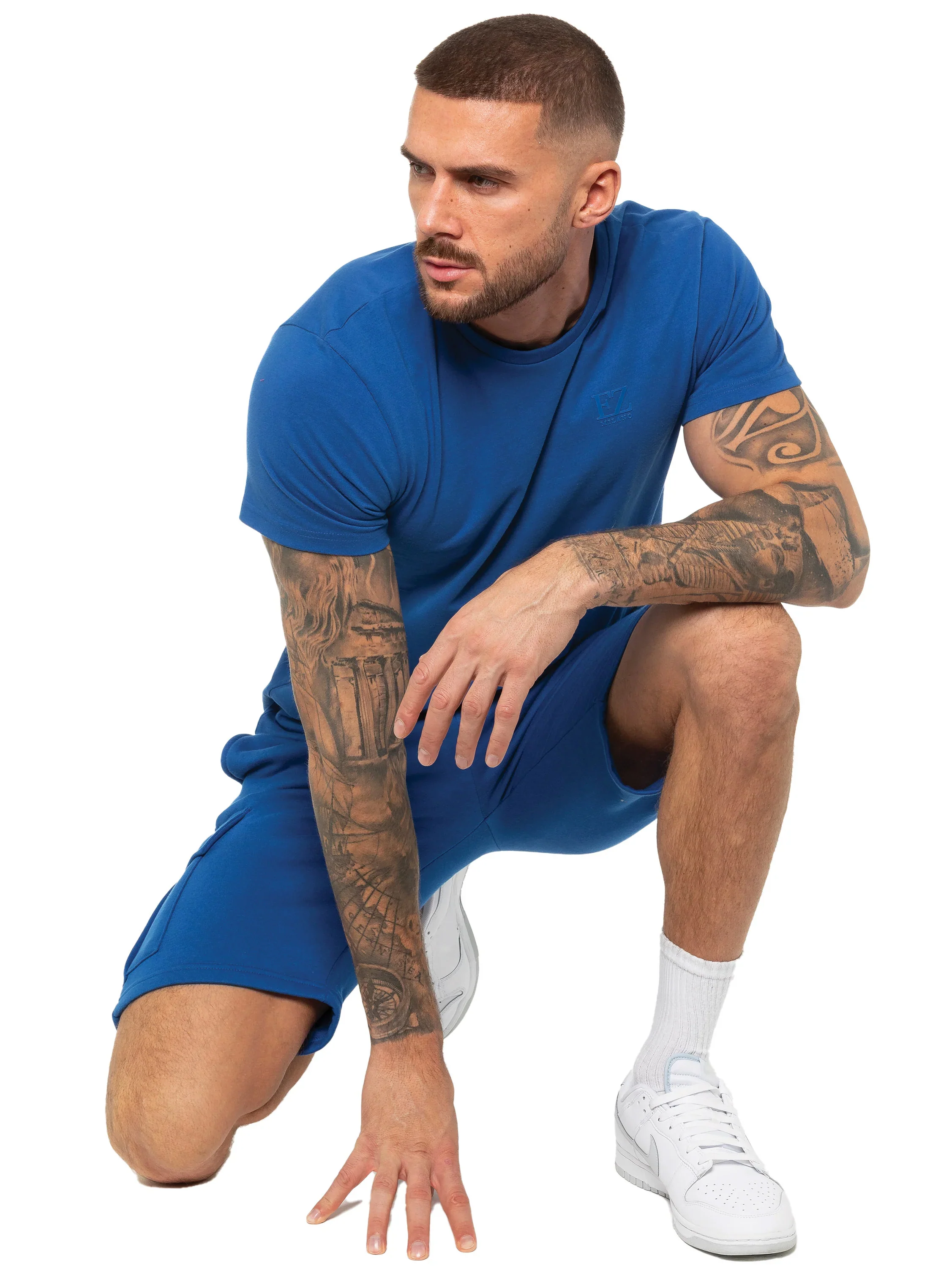 Regular Fit T-Shirt and Cargo Shorts Set - Blue - Image 4