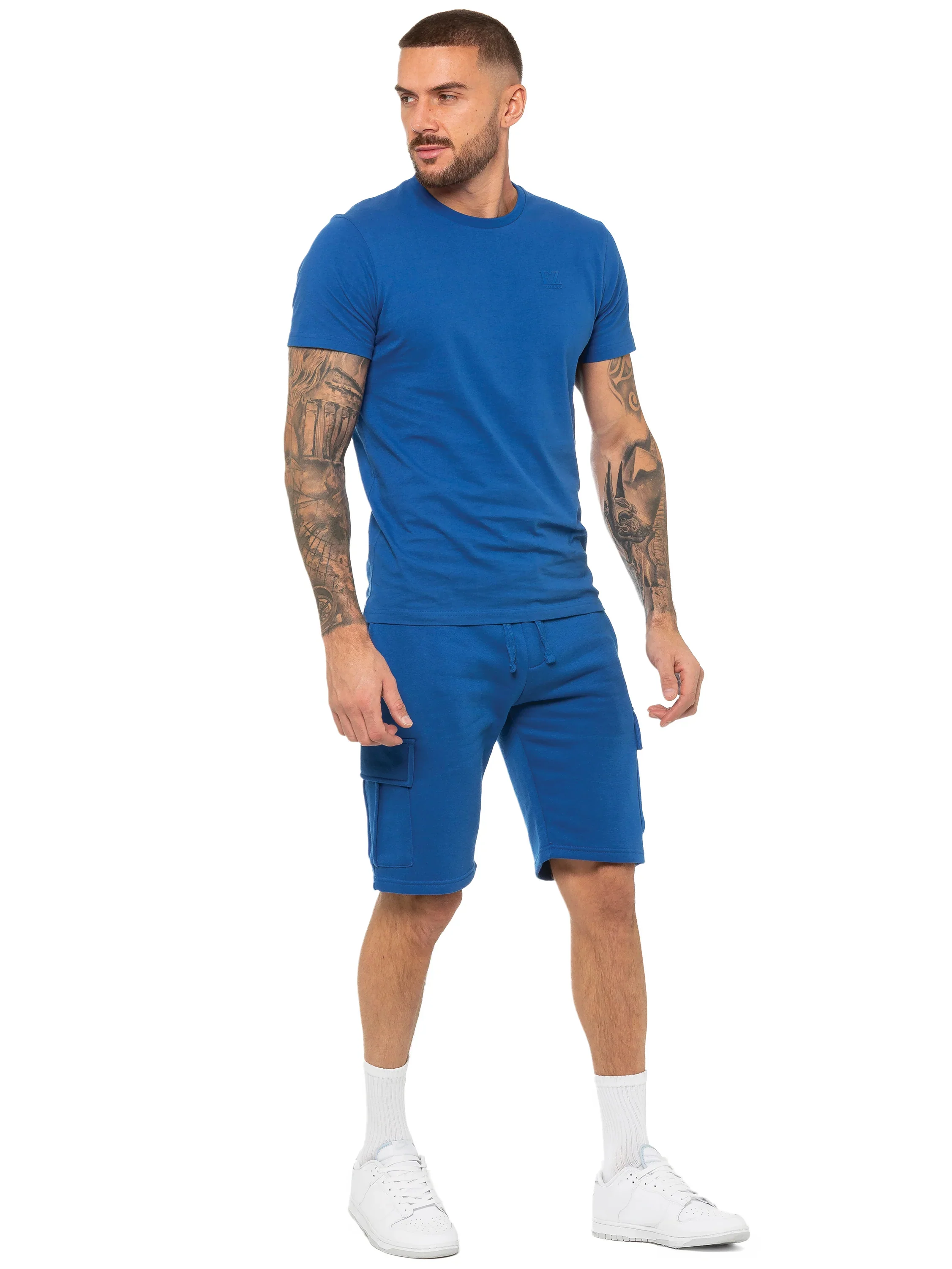 Regular Fit T-Shirt and Cargo Shorts Set - Blue - Image 5