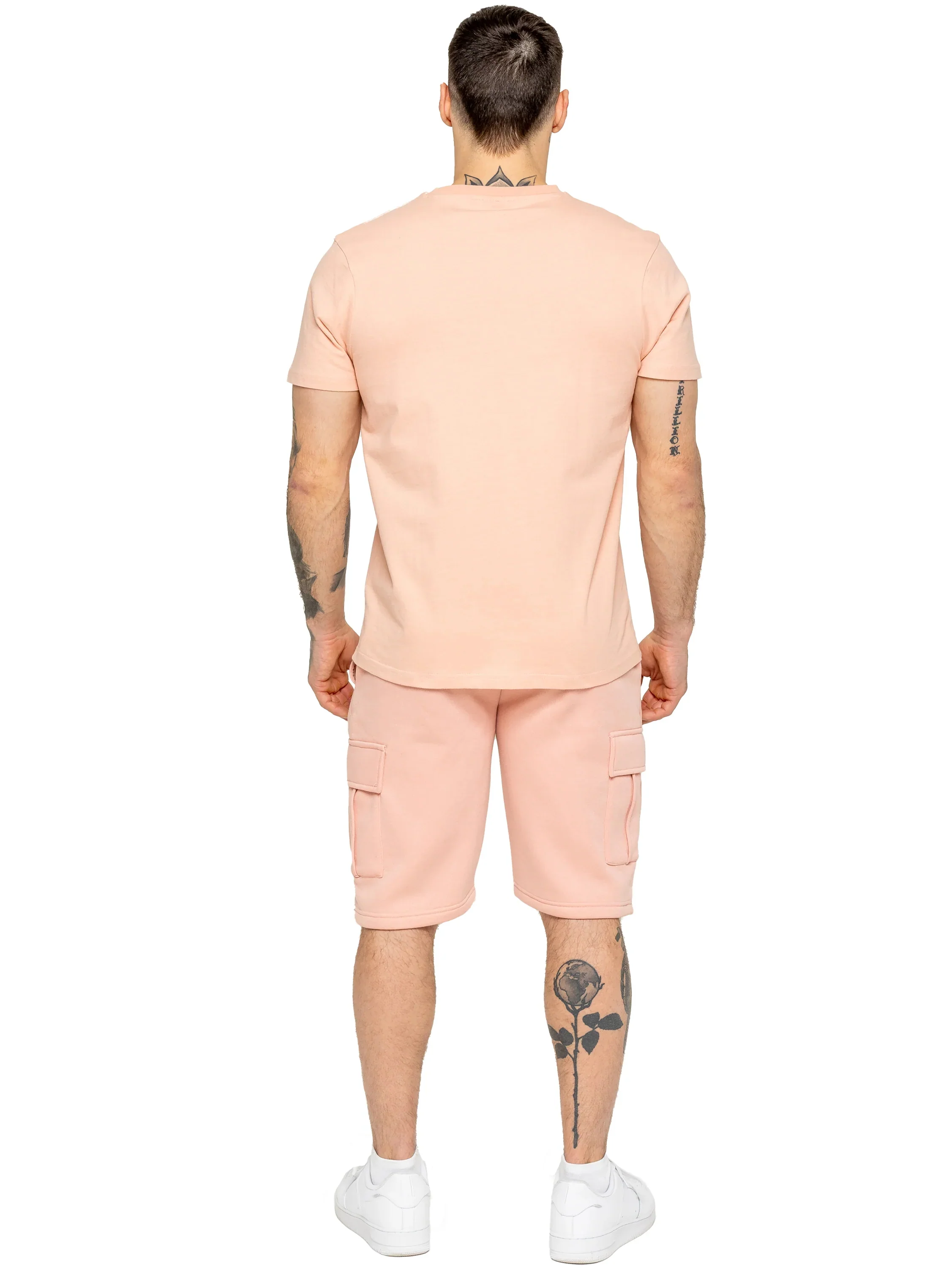 Regular Fit T-Shirt and Cargo Shorts Set - Dusty Pink - Image 3