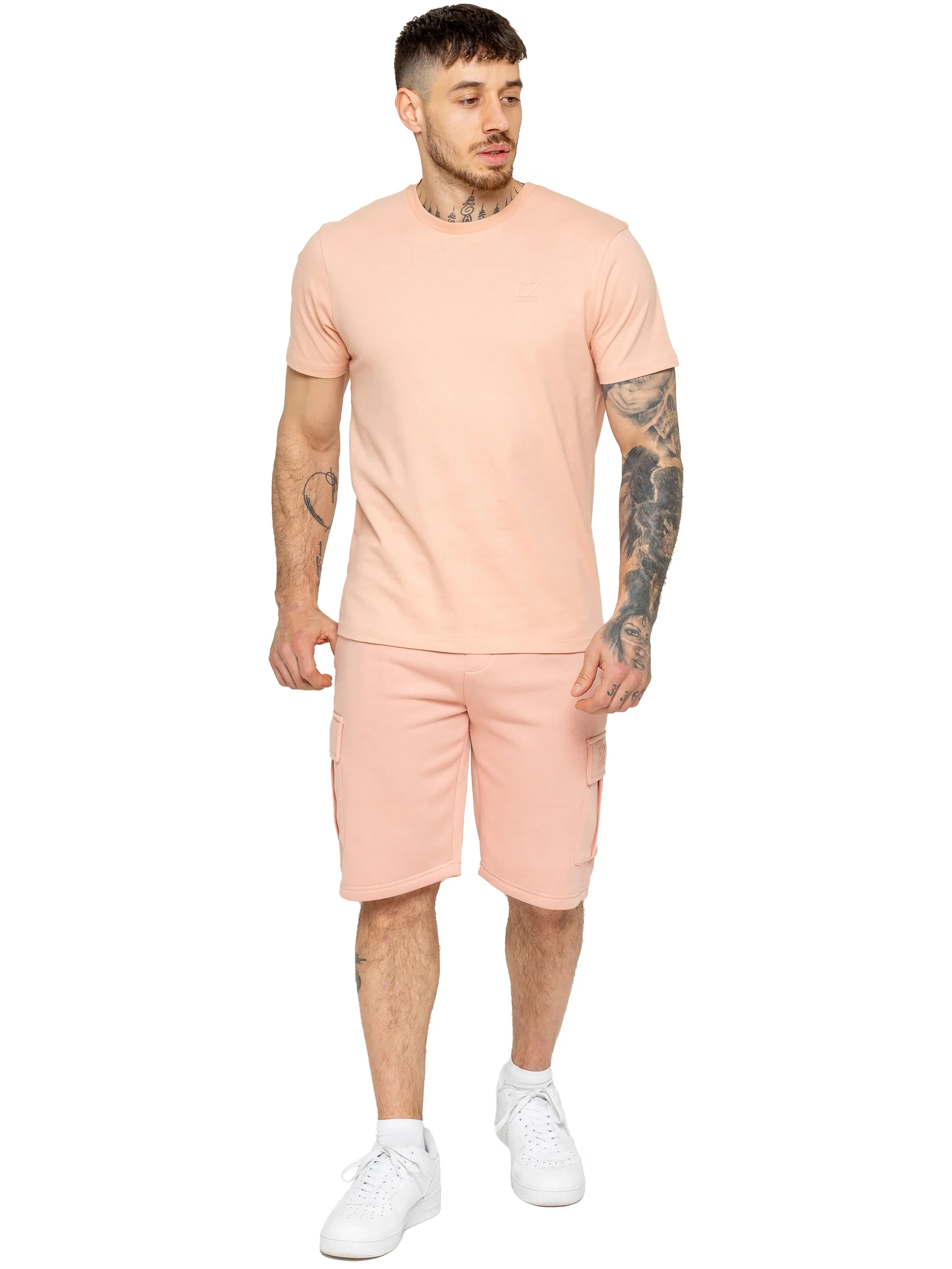 Regular Fit T-Shirt and Cargo Shorts Set - Dusty Pink - Image 5