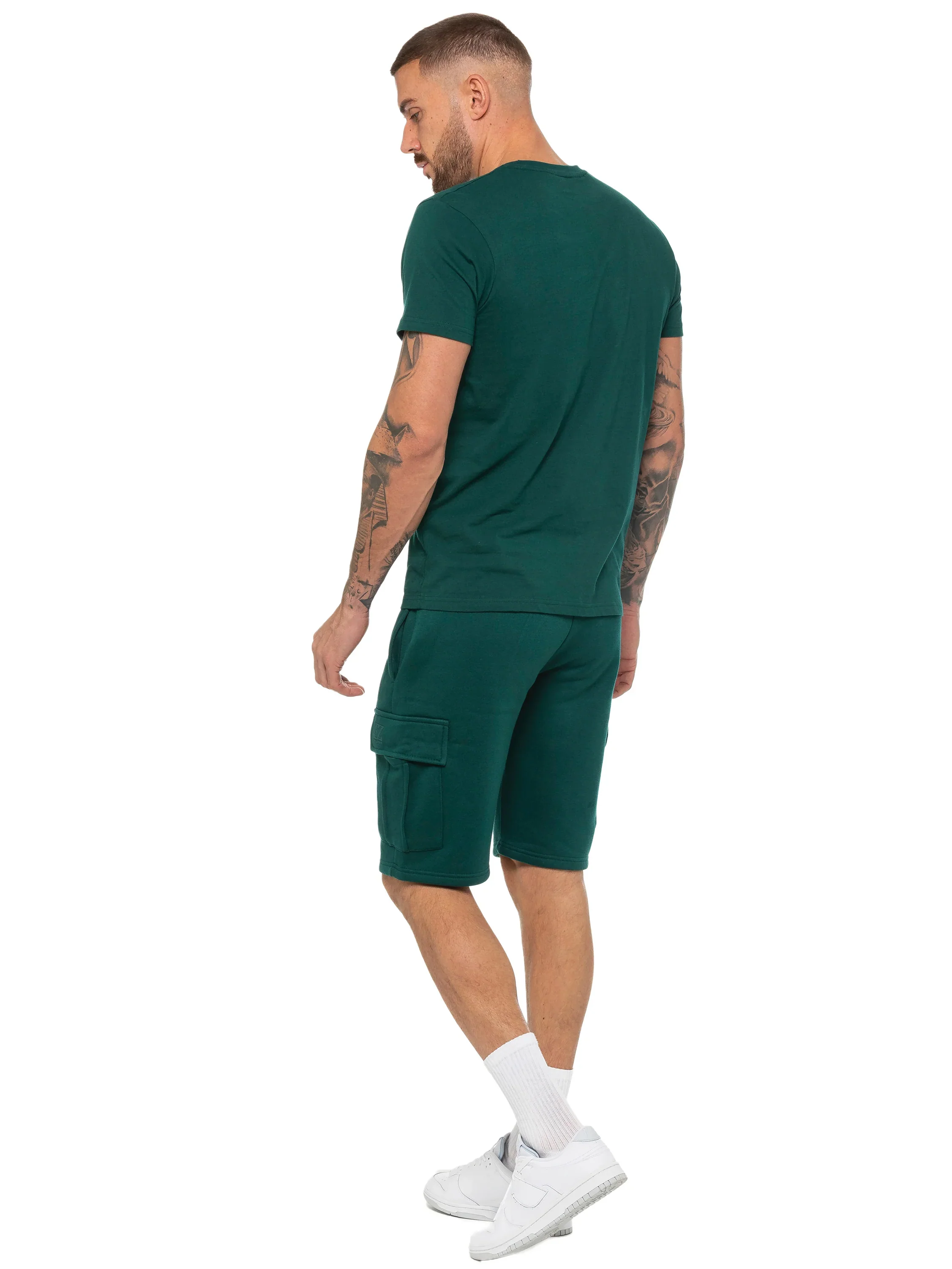 Regular Fit T-Shirt and Cargo Shorts Set - Green - Image 4
