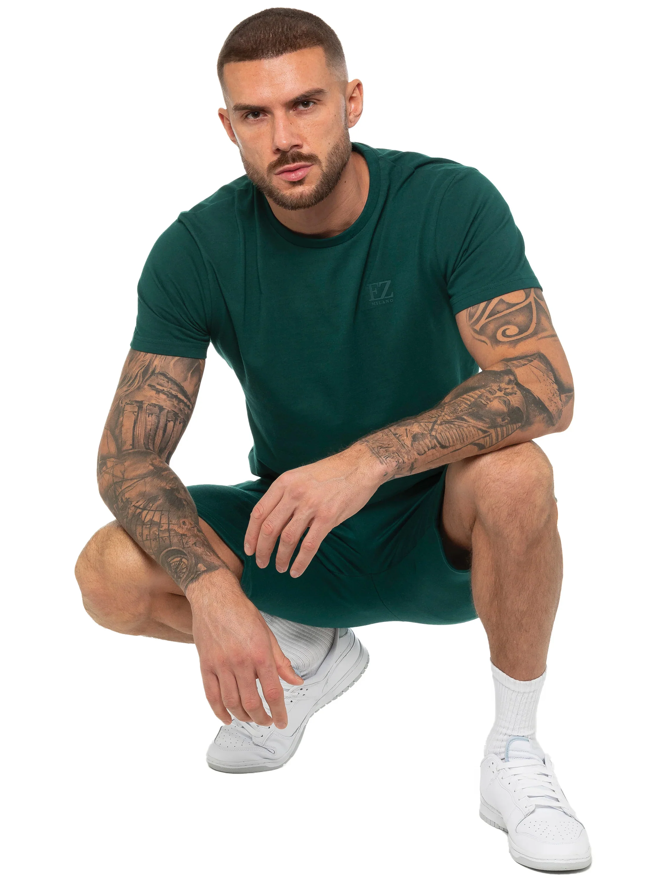 Regular Fit T-Shirt and Cargo Shorts Set - Green - Image 5