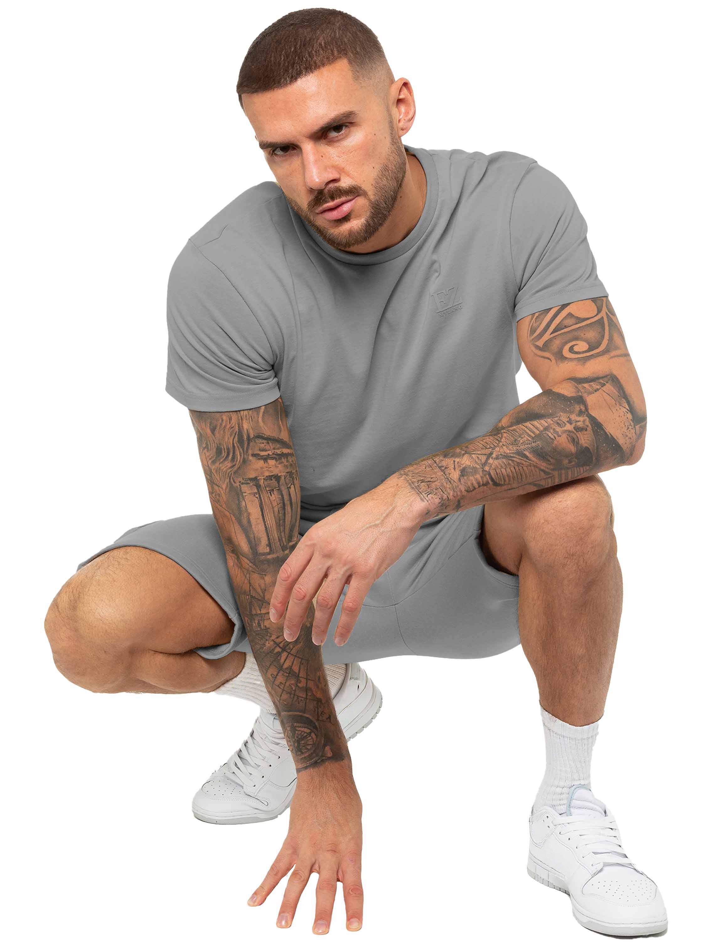 Regular Fit T-Shirt and Cargo Shorts Set - Grey - Image 2