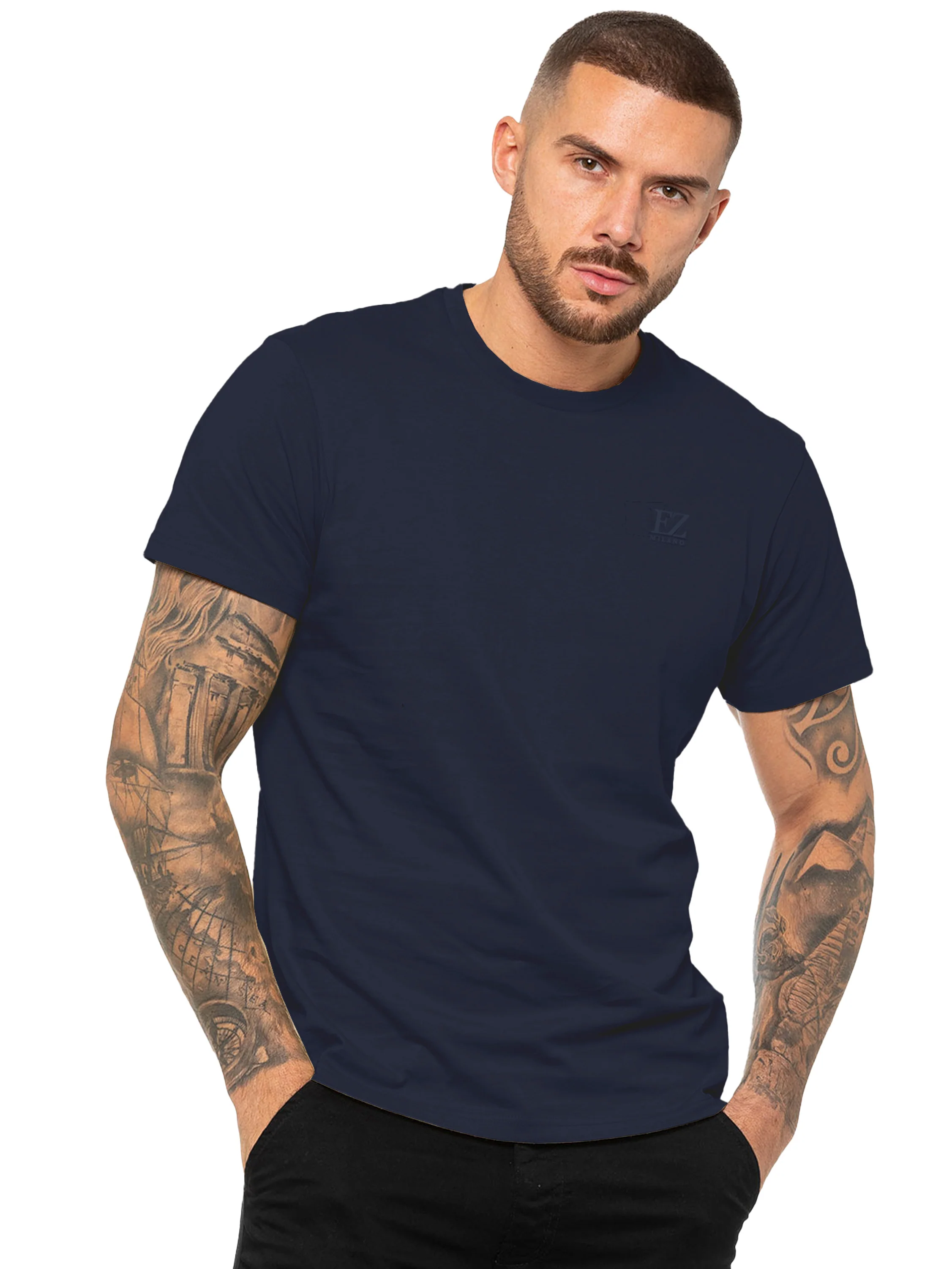 Regular Fit T-Shirt and Cargo Shorts Set - Navy - Image 3