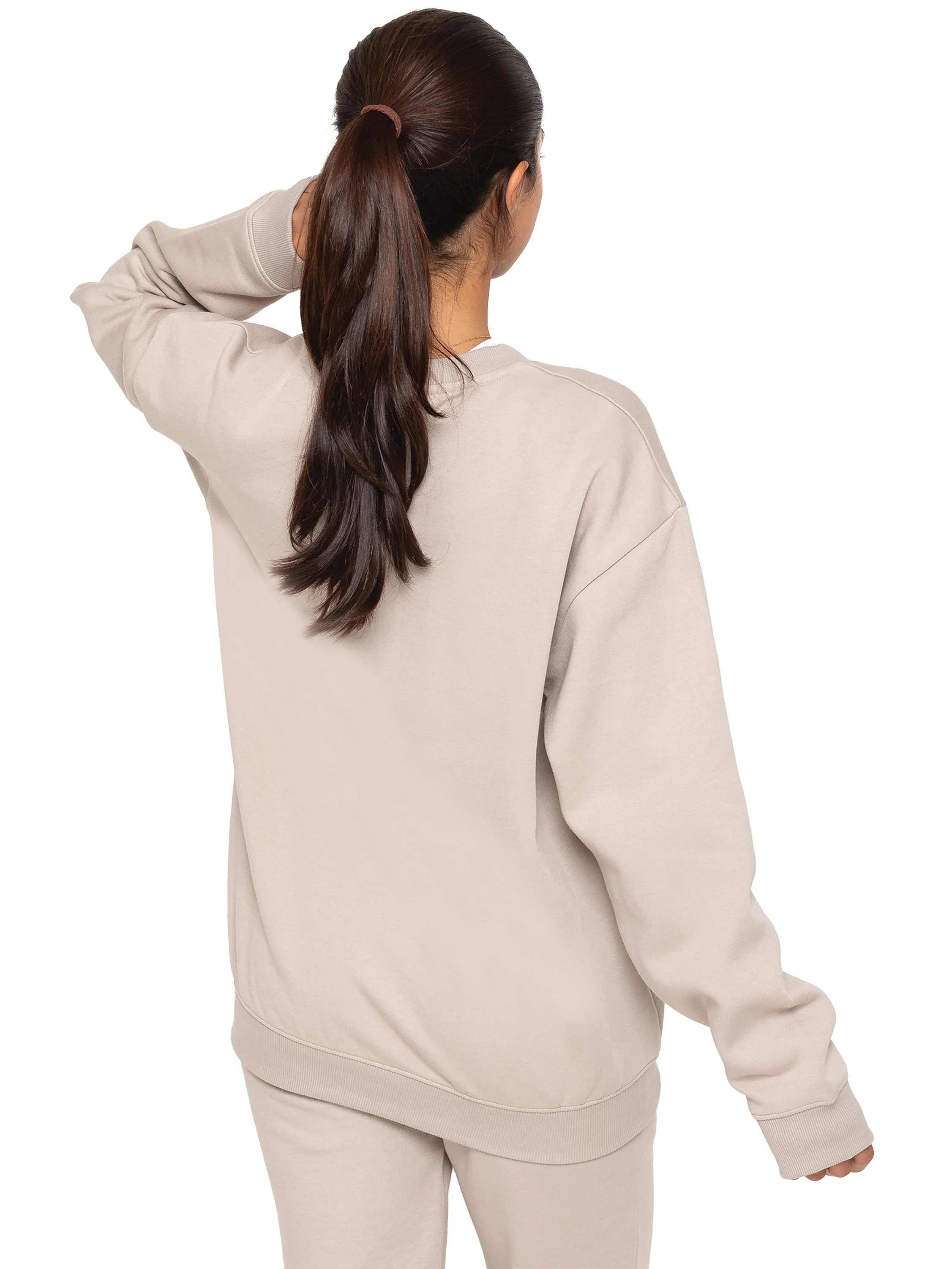 Relaxed Oversized Sweatshirt - Oatmeal - Image 3