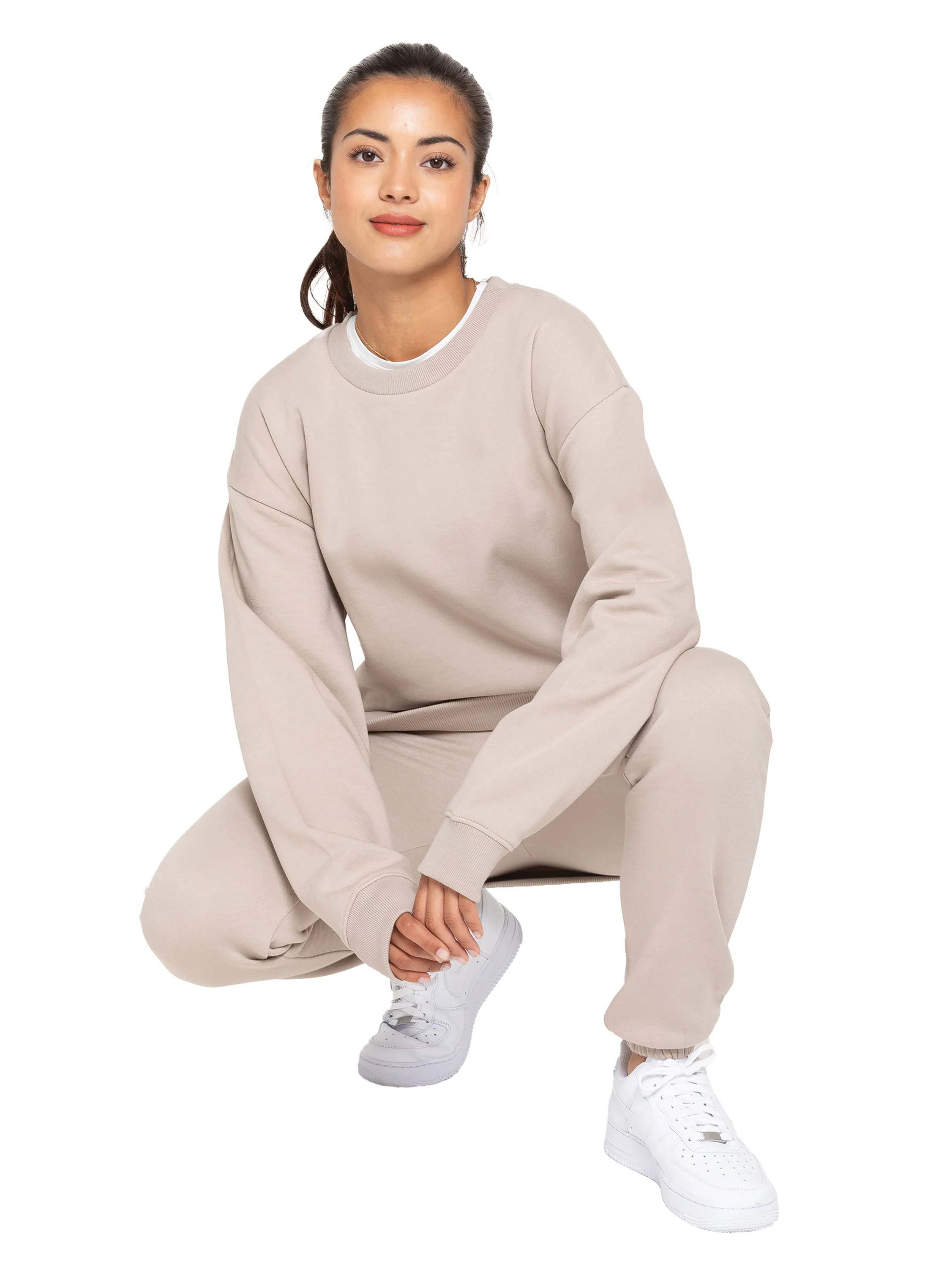 Relaxed Oversized Sweatshirt - Oatmeal - Image 4