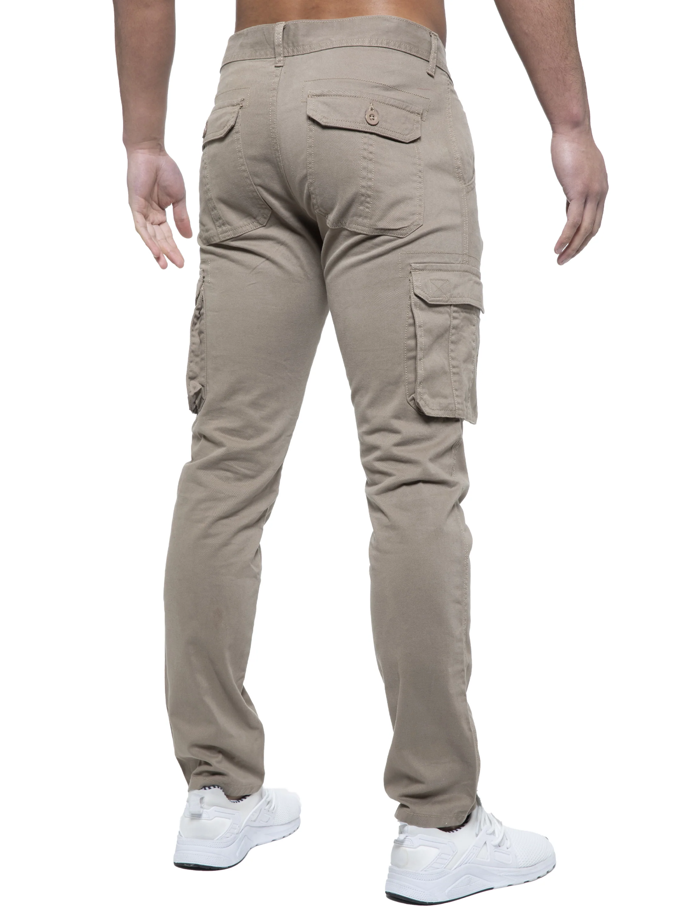 Rhys Cotton Cargo Trousers - Beige - Image 2