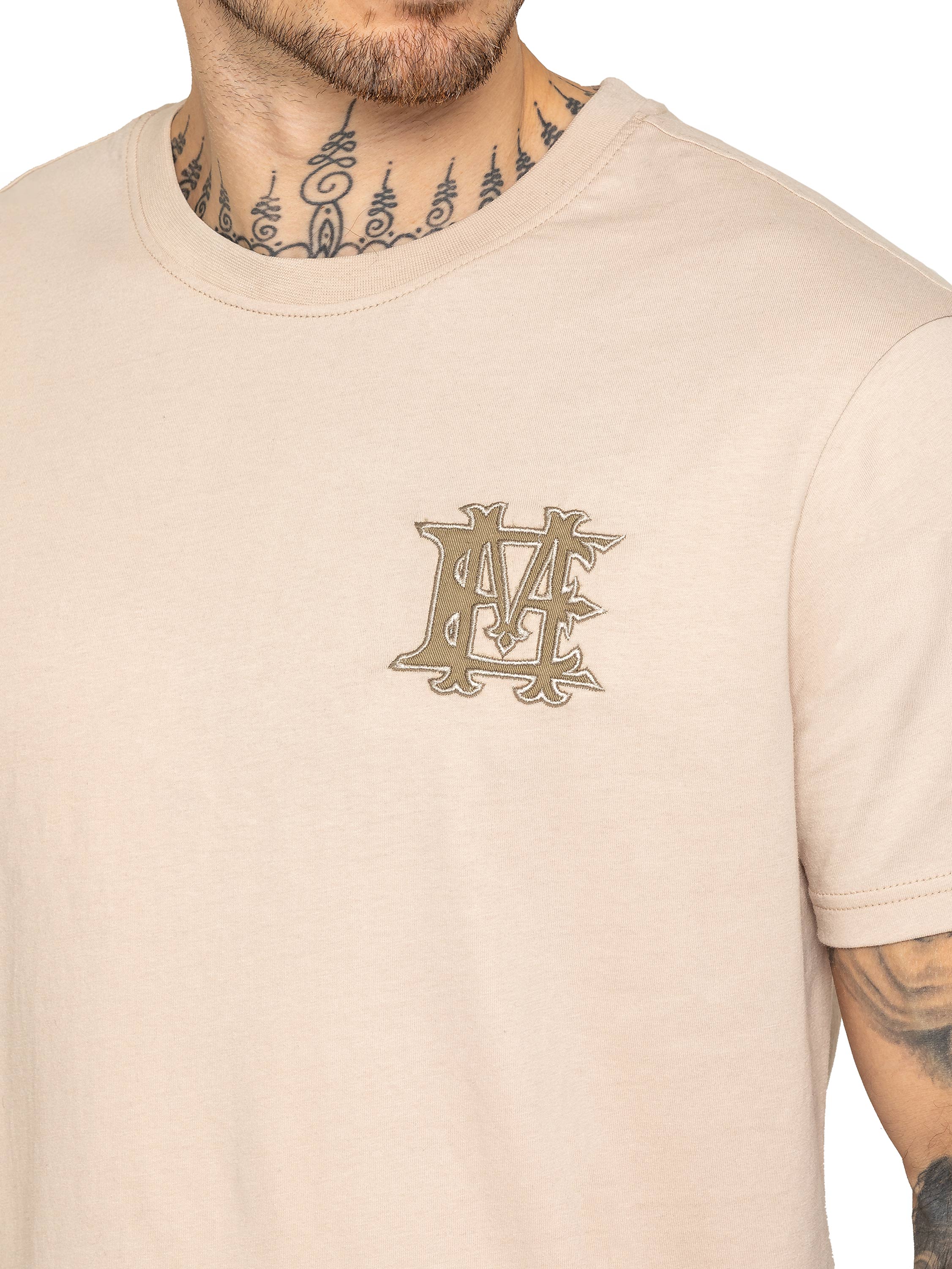Ricardo Embroidered T-Shirt - Stone - Image 2