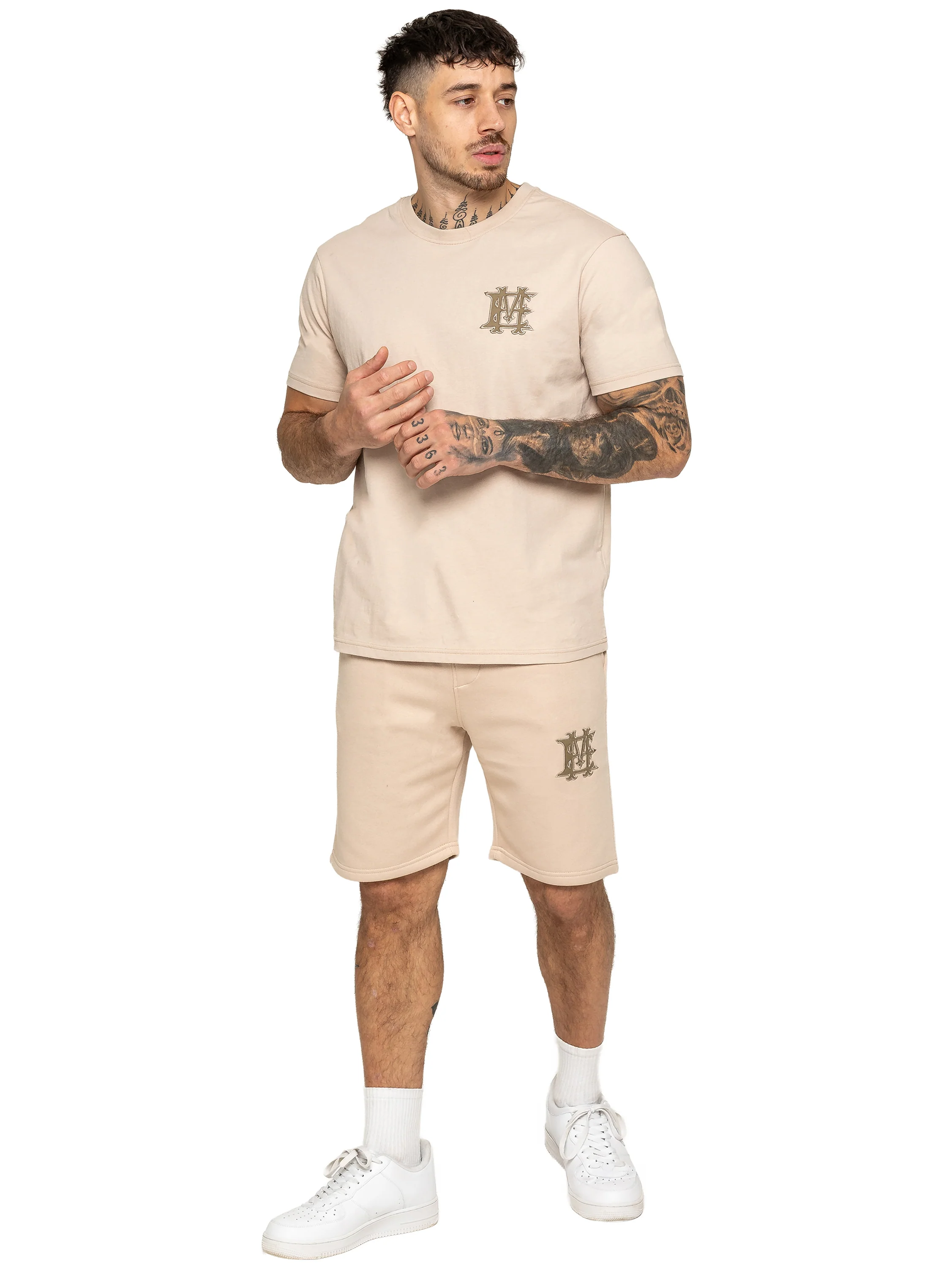 Ricardo T-Shirt and Fleece Shorts Set - Stone - Image 4
