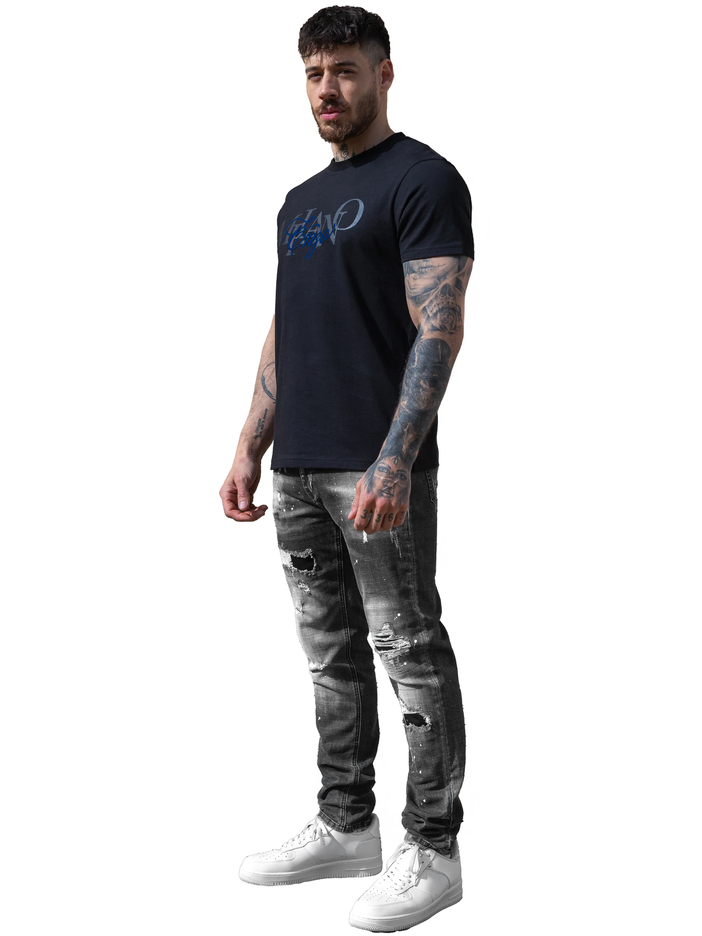 Rocco Slim Fit Ripped Jeans - Grey - Image 3