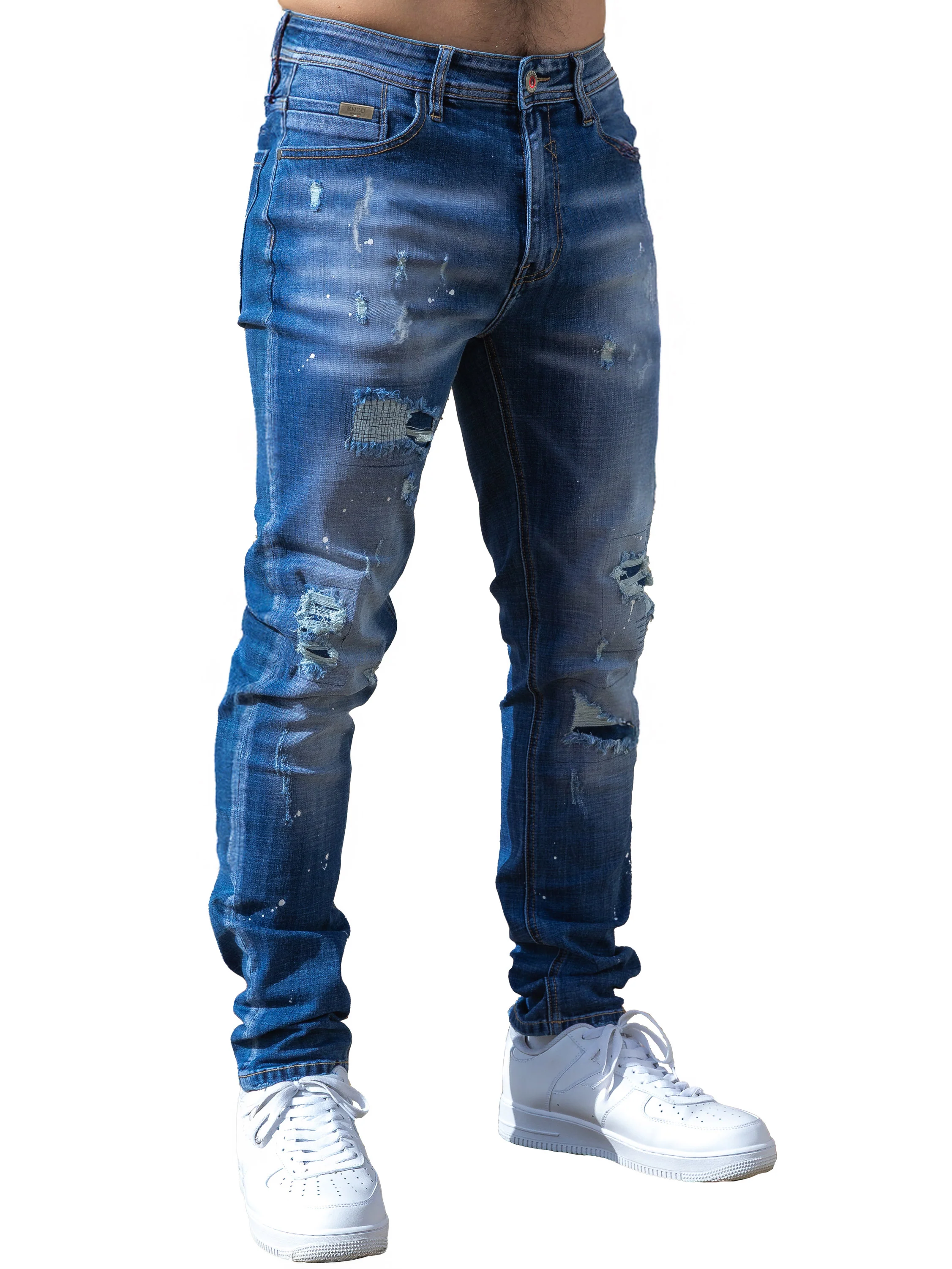 Rocco Slim Fit Ripped Jeans - Light Blue - Image 3