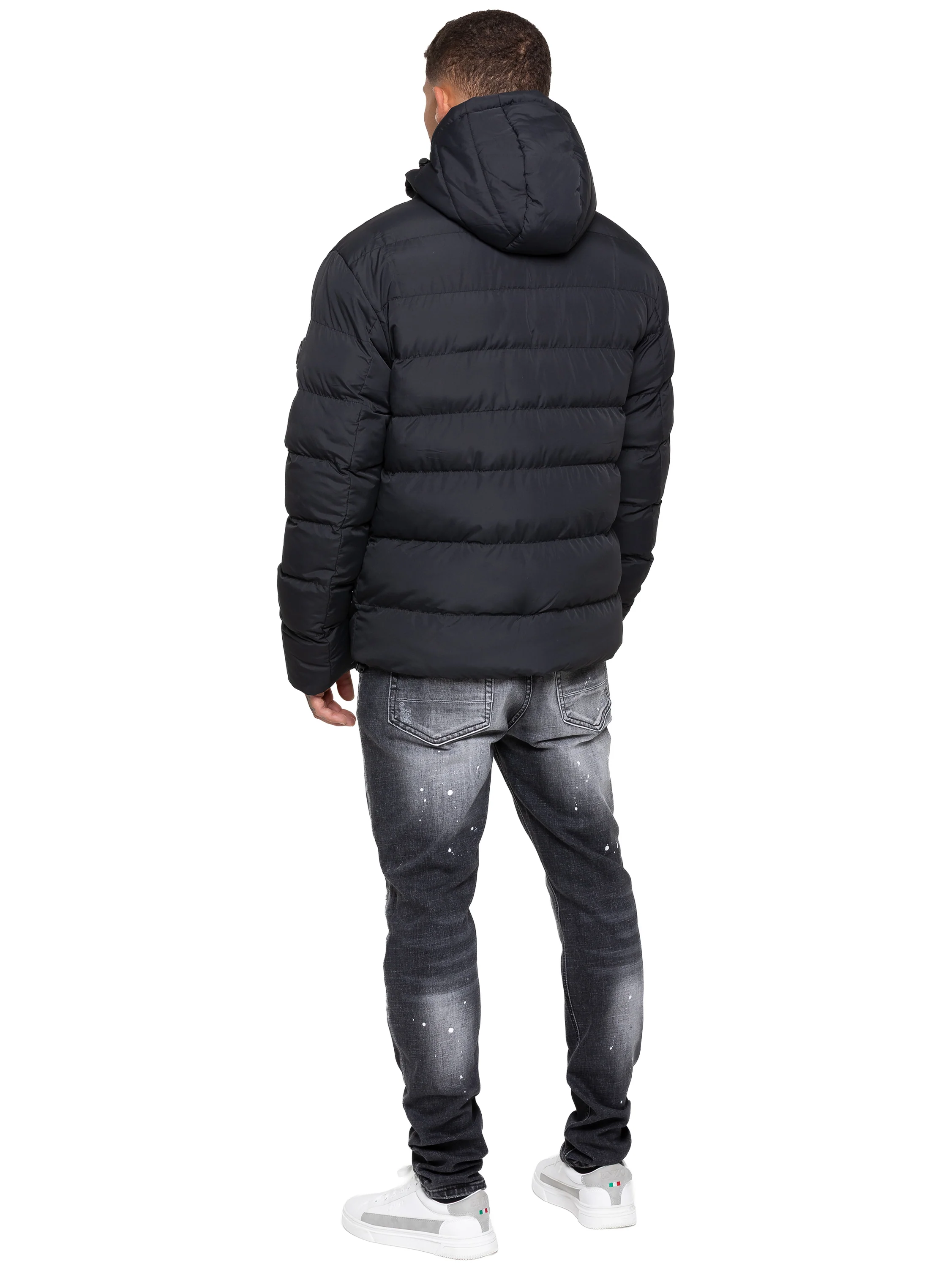 Salvatore Padded Puffer Coat Jacket - Black - Image 6