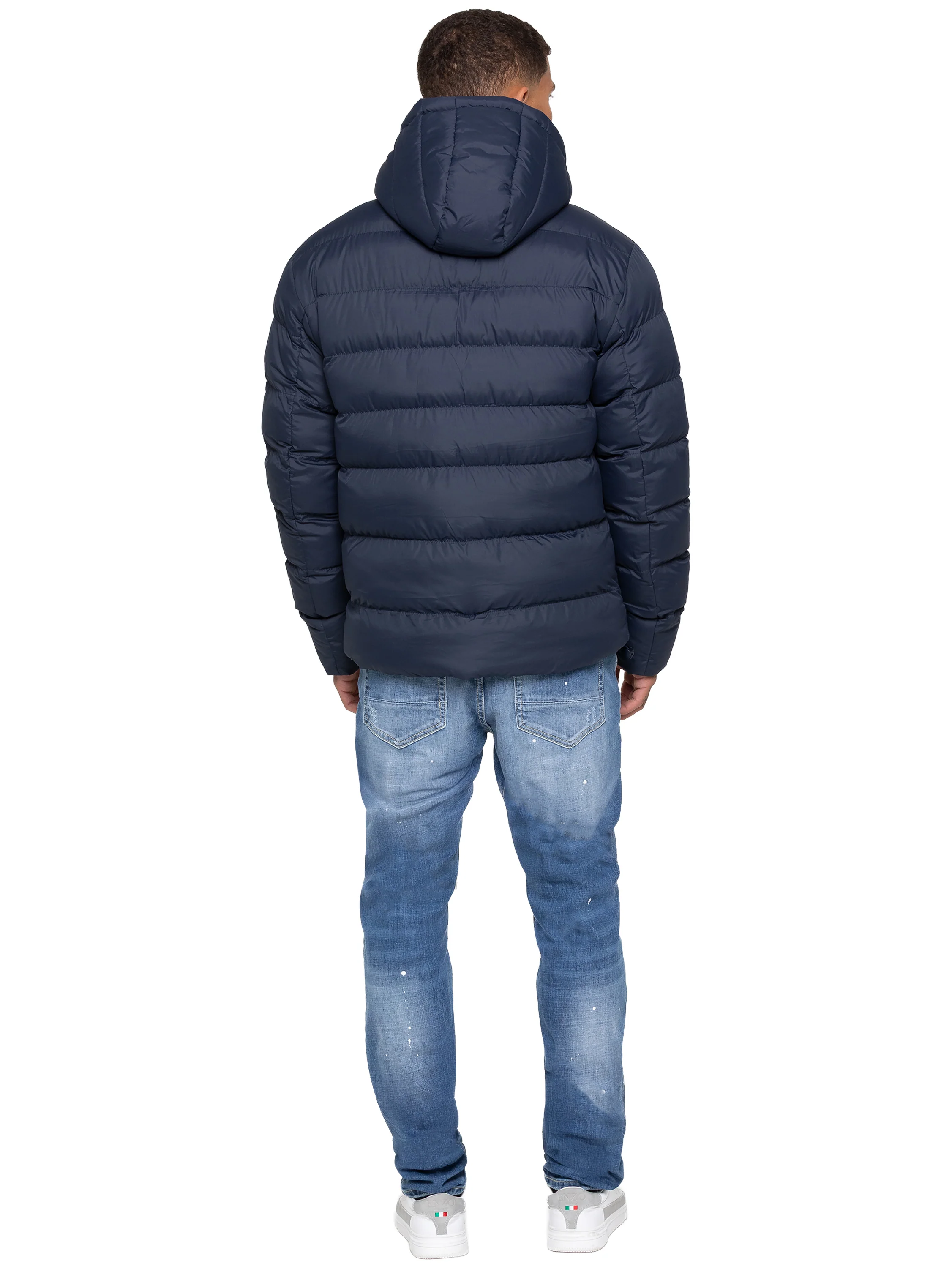 Salvatore Padded Puffer Coat Jacket - Navy - Image 6
