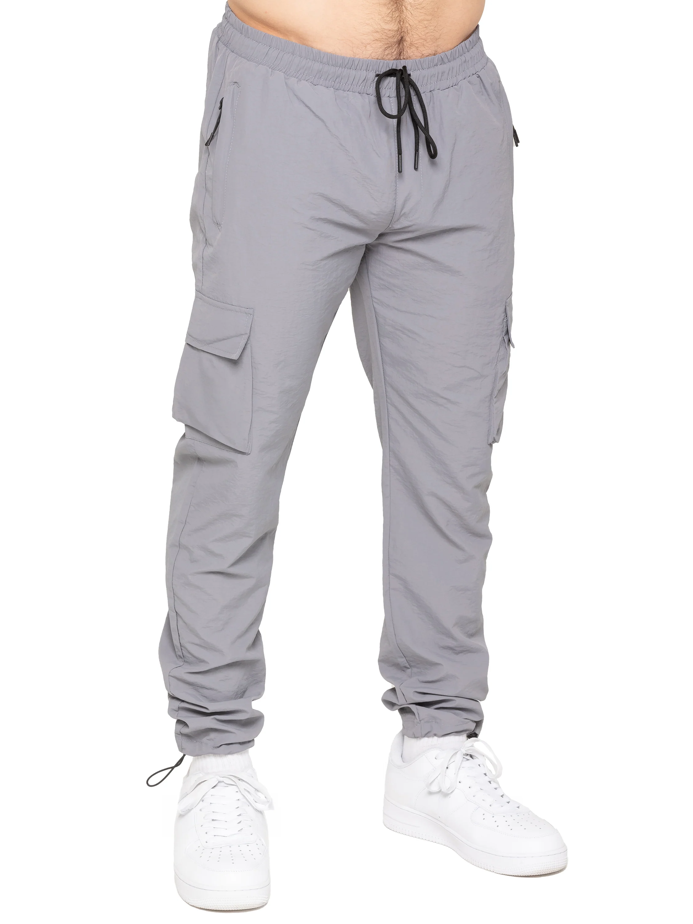 Samuele Crinkle Cargo Pants - Grey