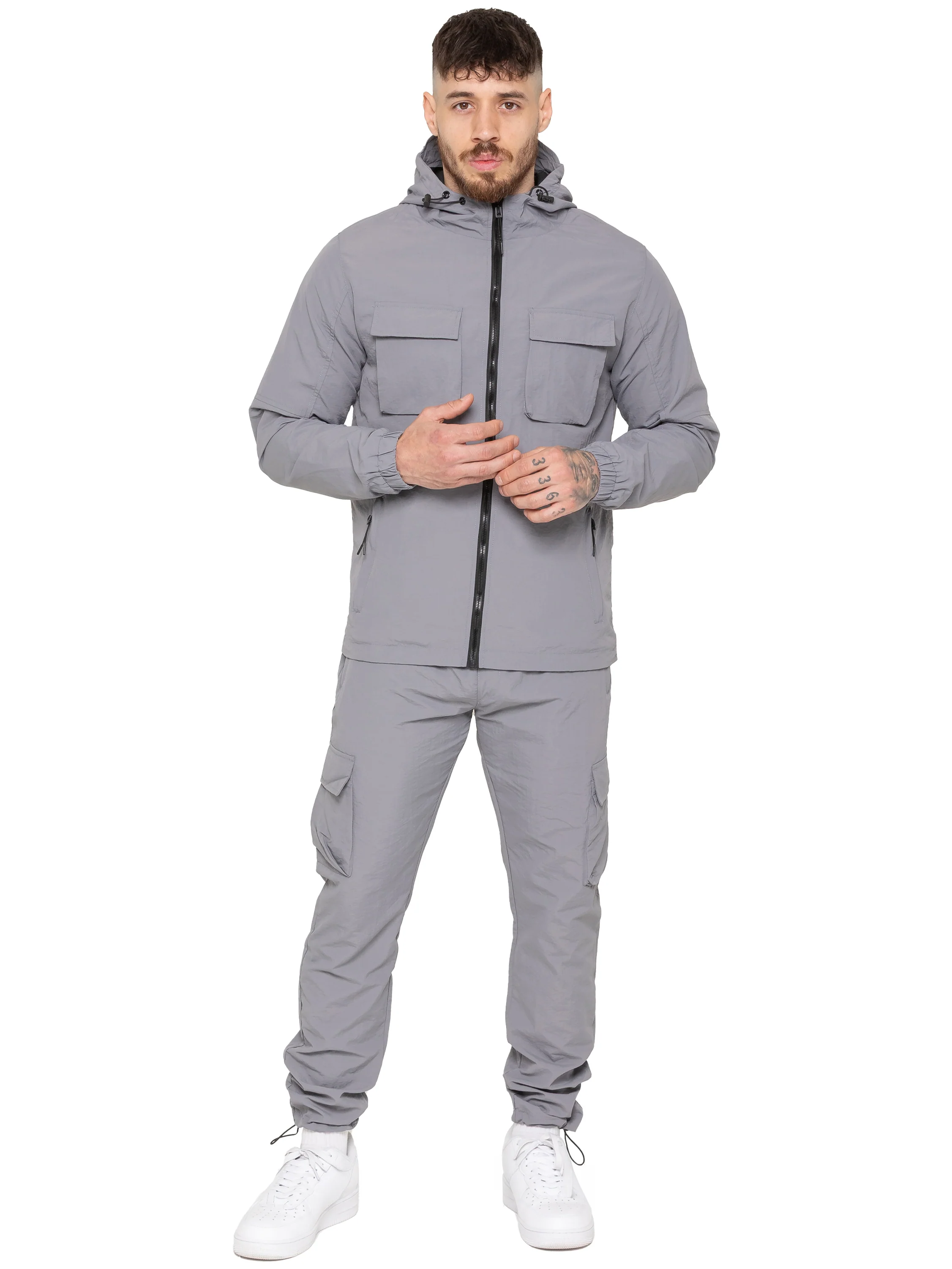 Samuele Crinkle Cargo Pants - Grey - Image 5