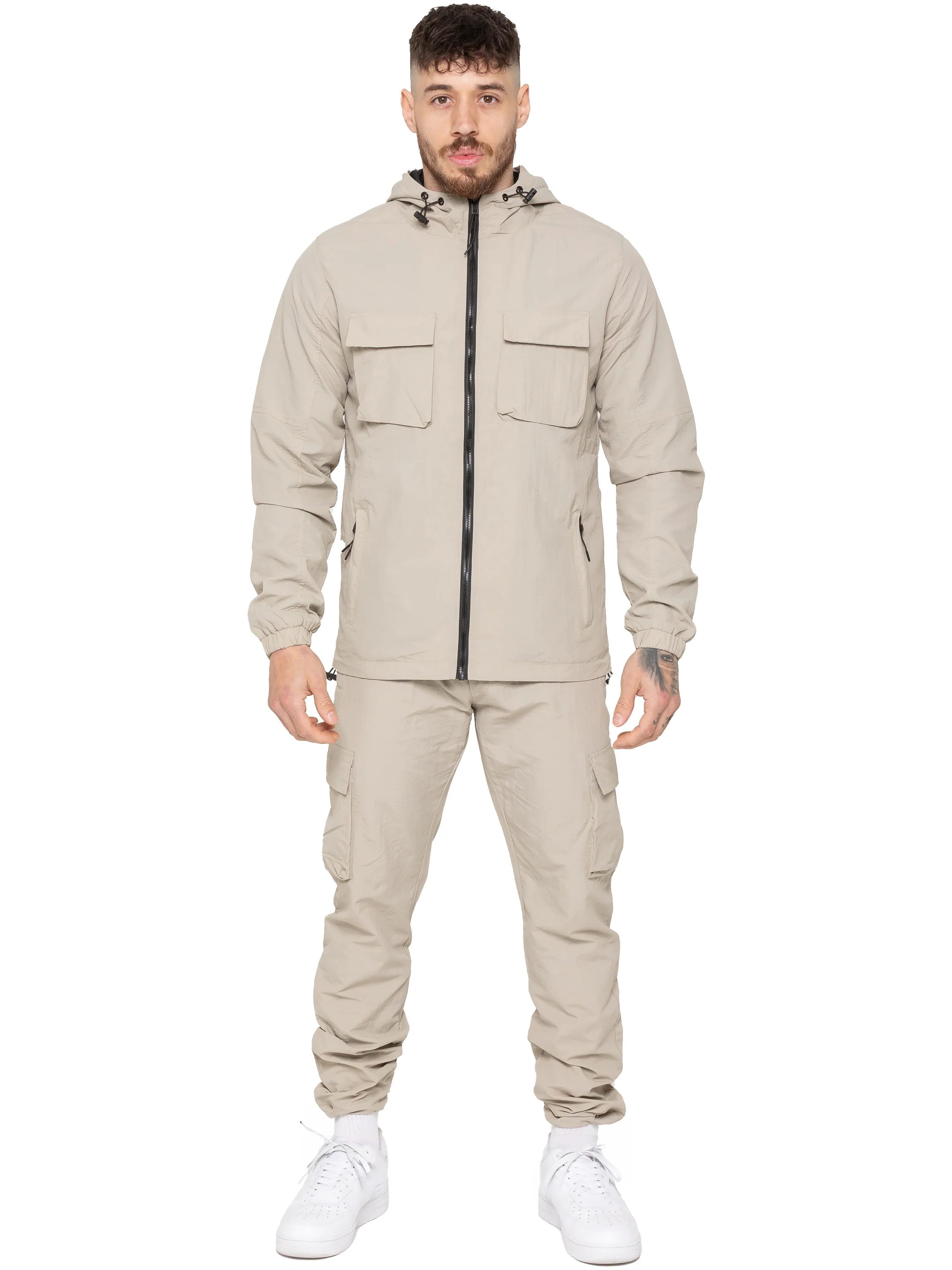 Samuele Crinkle Cargo Pants - Stone - Image 3