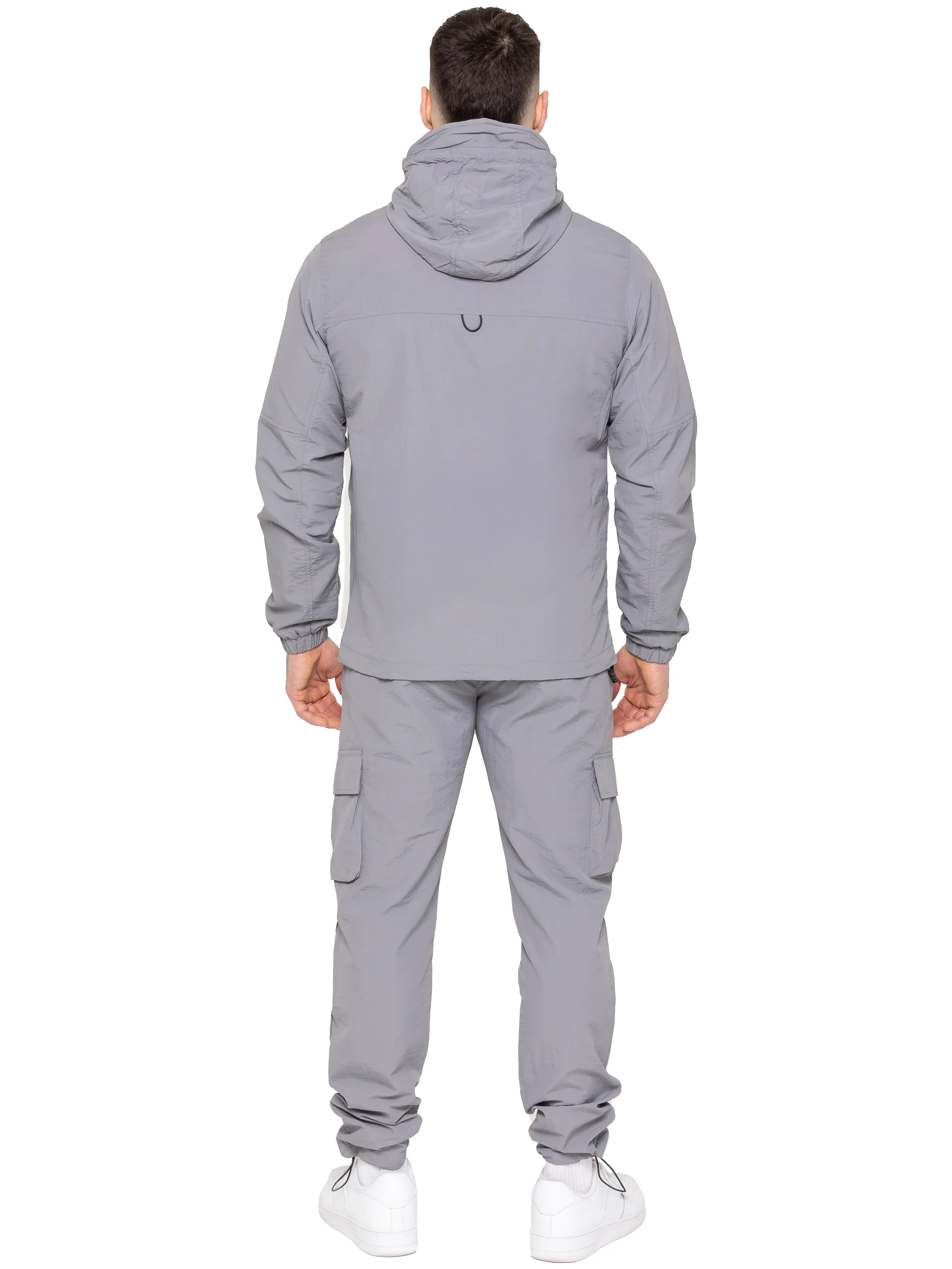 Samuele Crinkle Jacket and Cargo Pants Set- Grey - Image 5