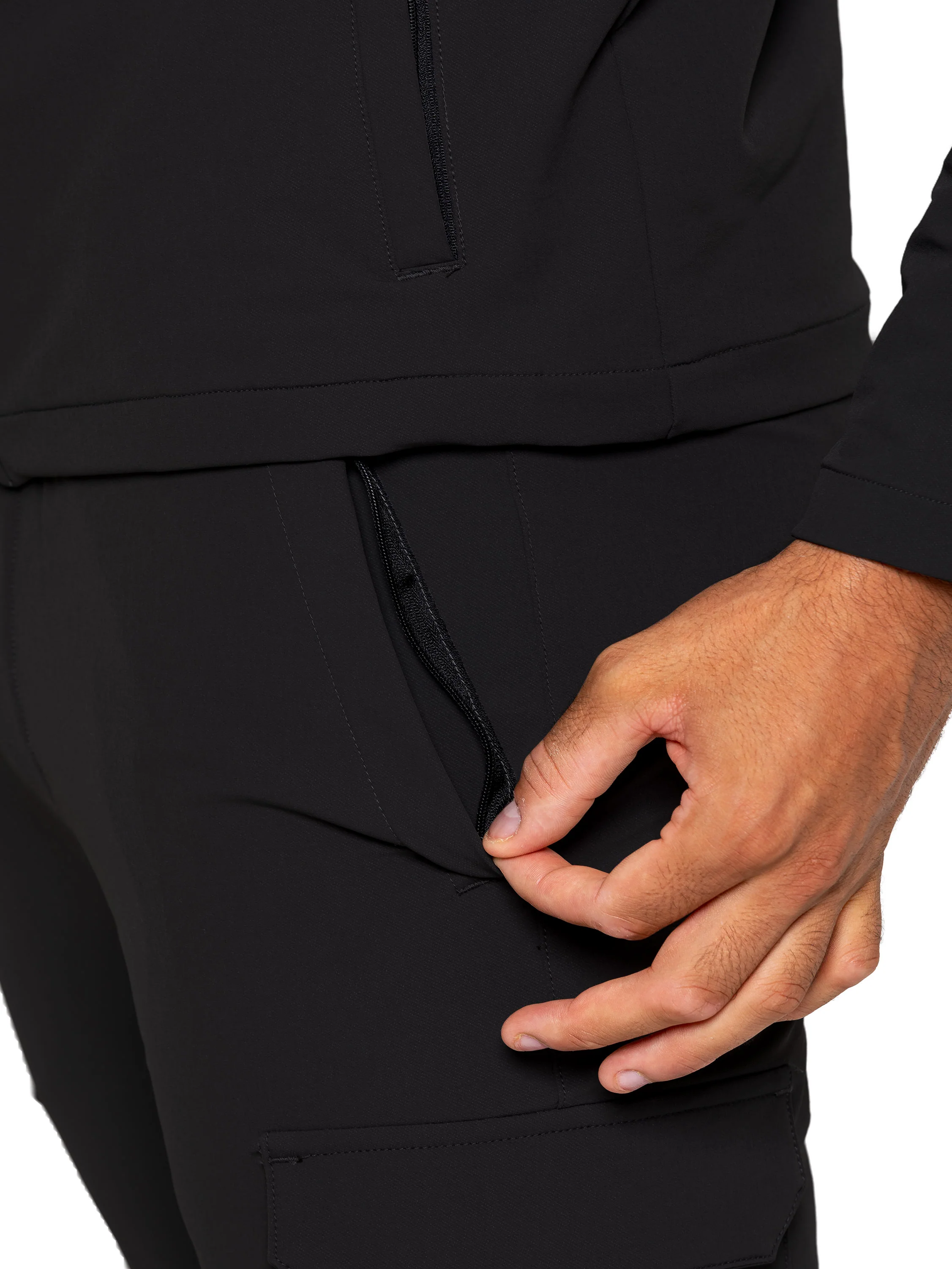 Santiago Stretch Cargo Jacket and Pants Set - Black - Image 4