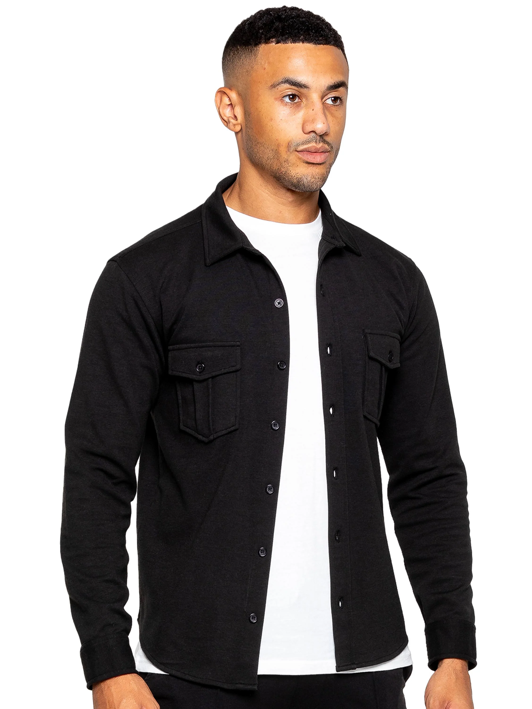 Santino Casual Overshirt - Black - Image 3