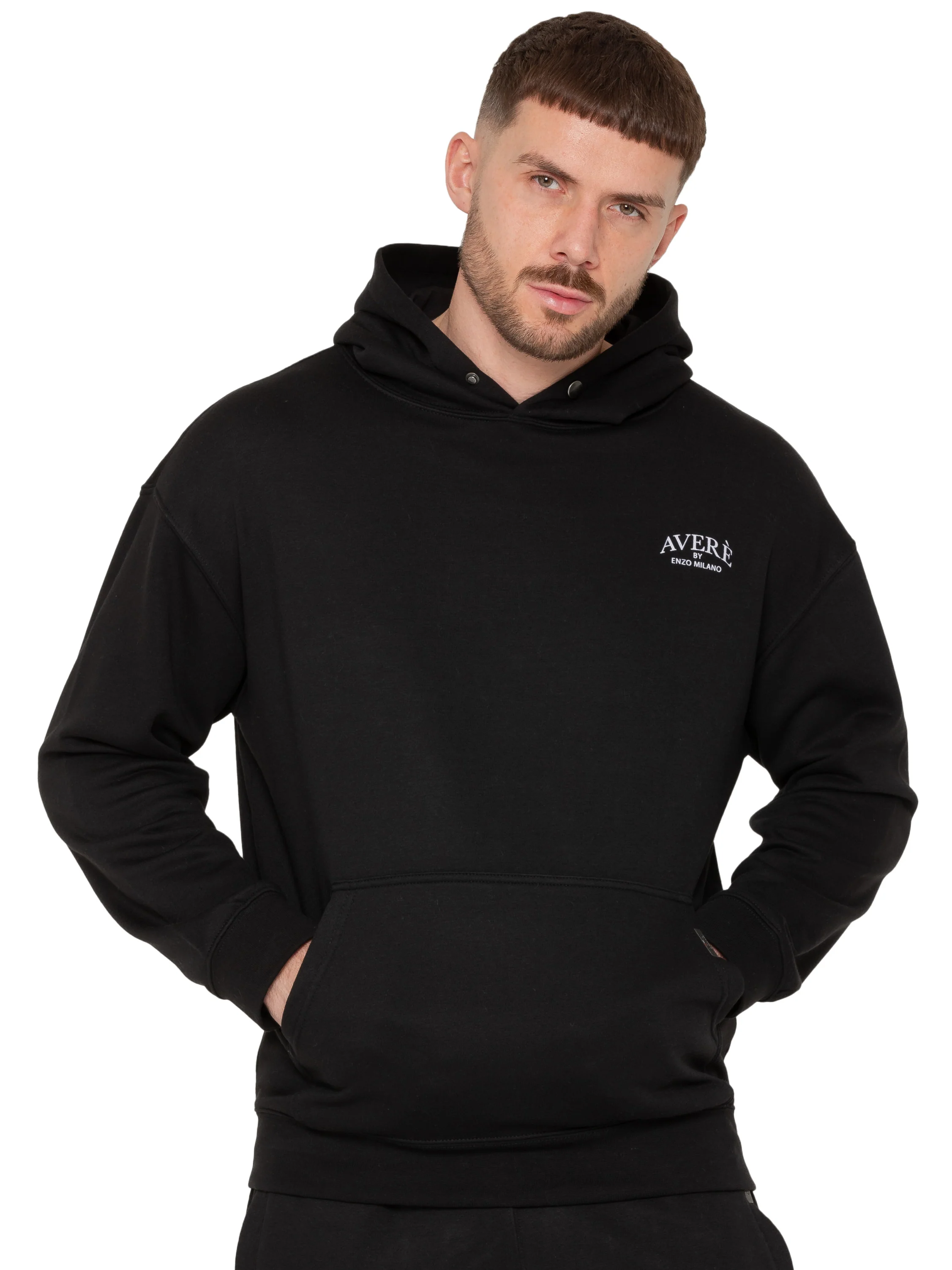 Sergio Oversized Pullover Hoodie - Black - Image 2
