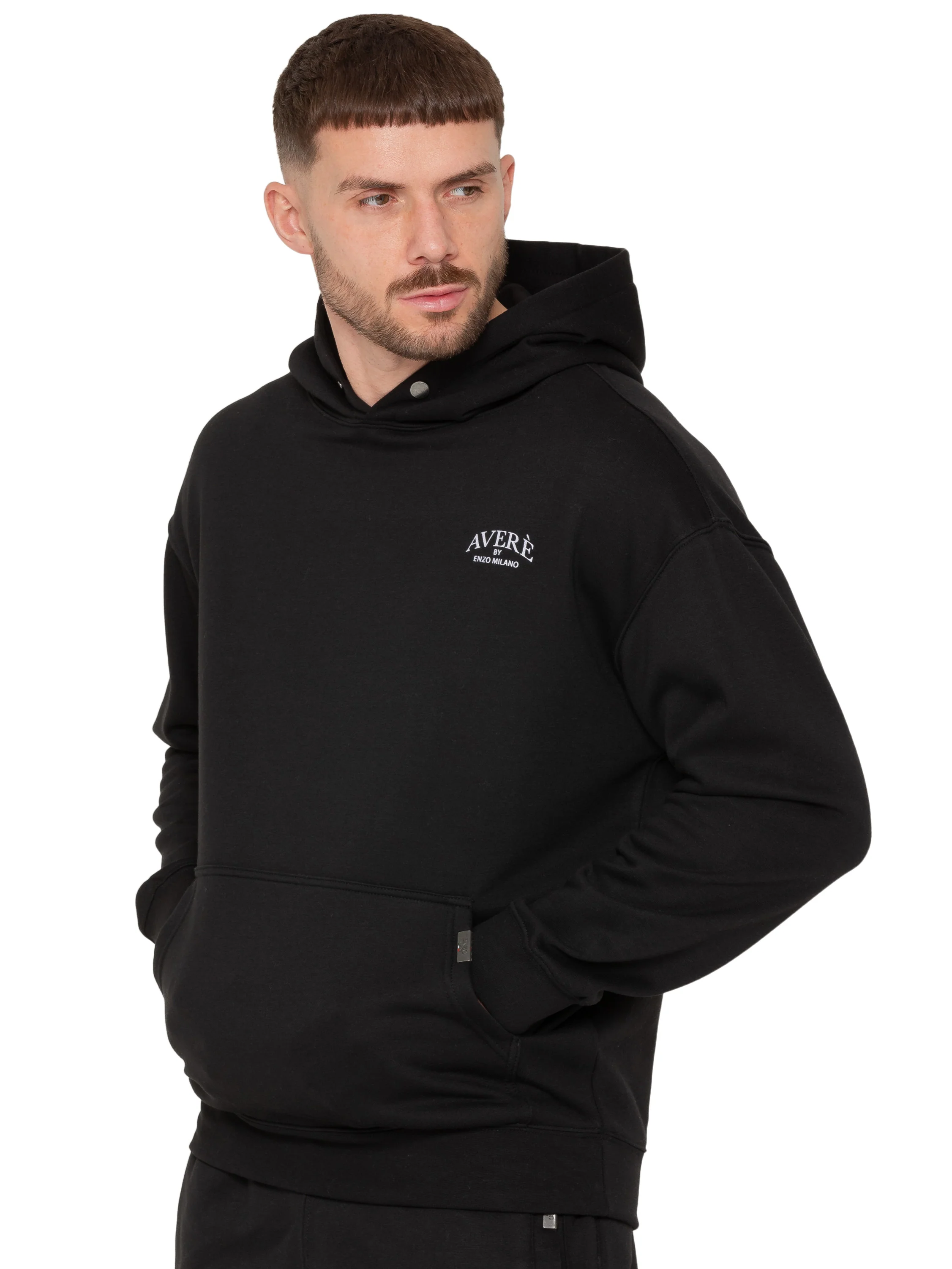 Sergio Oversized Pullover Hoodie - Black - Image 3