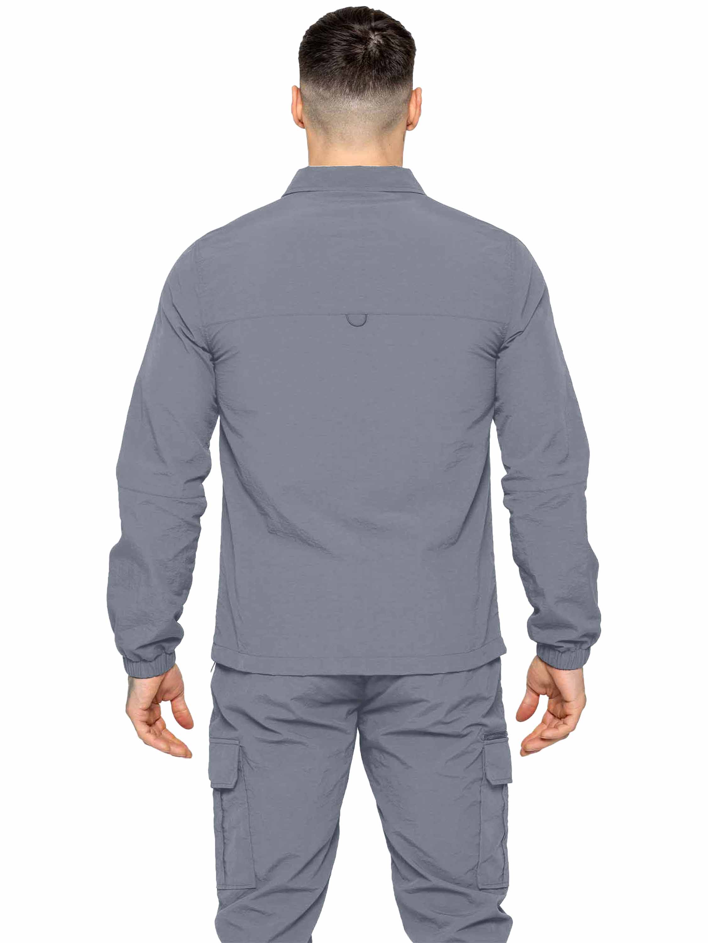 Tiago Crinkle Shirt Jacket - Grey - Image 3