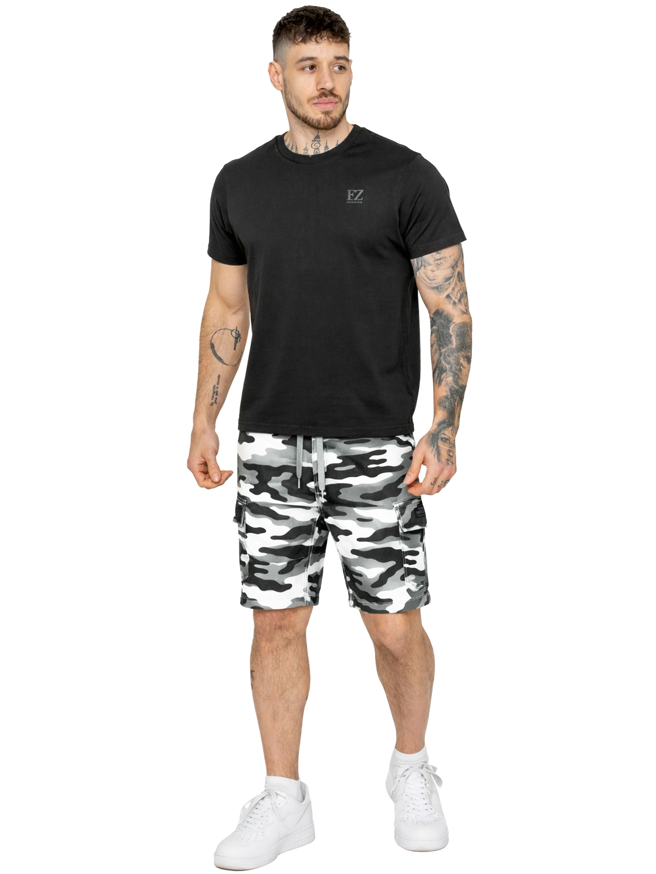 Tyler Camo Cargo Shorts - Stone - Image 5