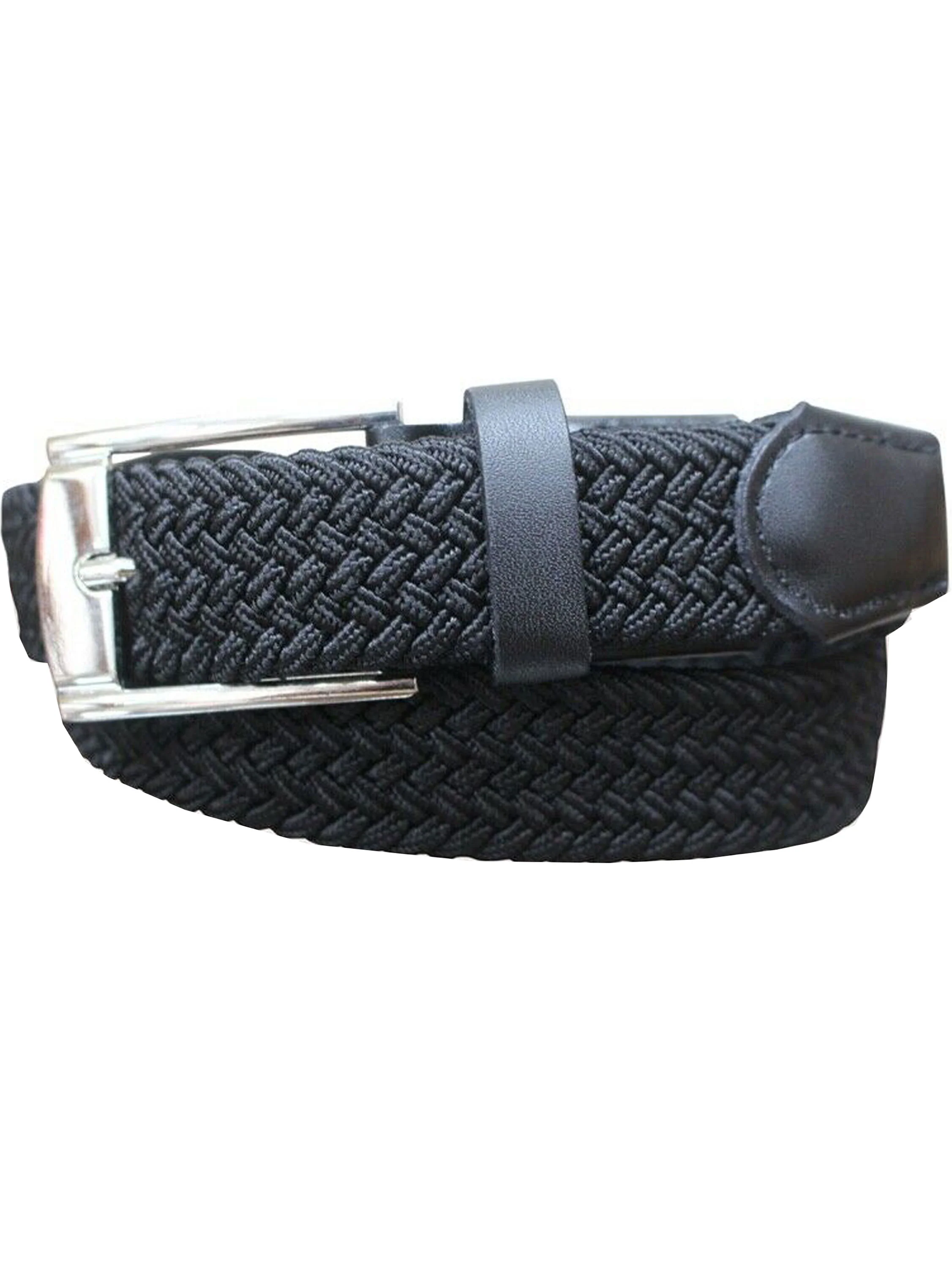 Unisex Elasticated Woven Belt - Black - Image 2