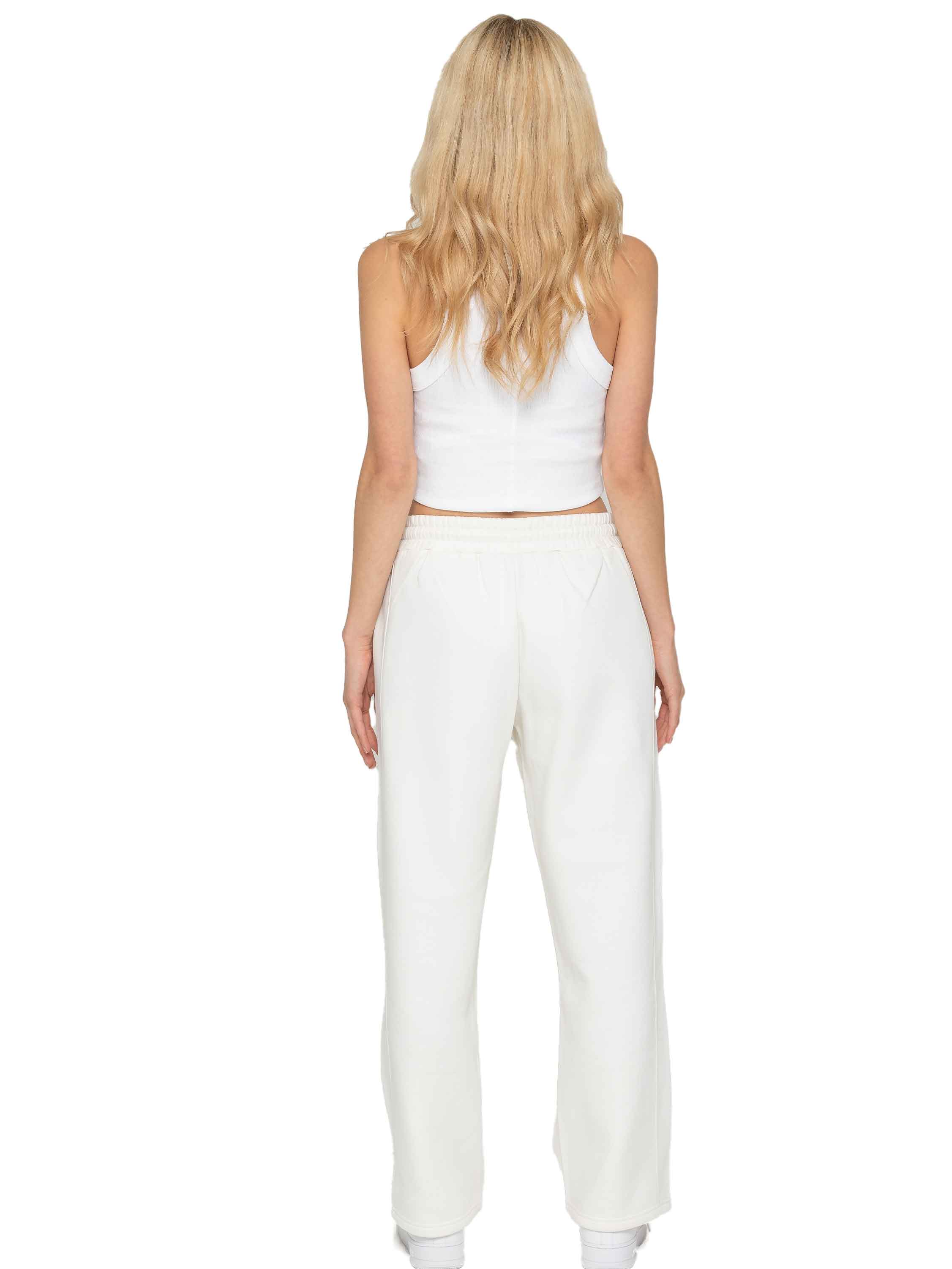 Wide Leg Jogger Trousers - Off White - Image 3