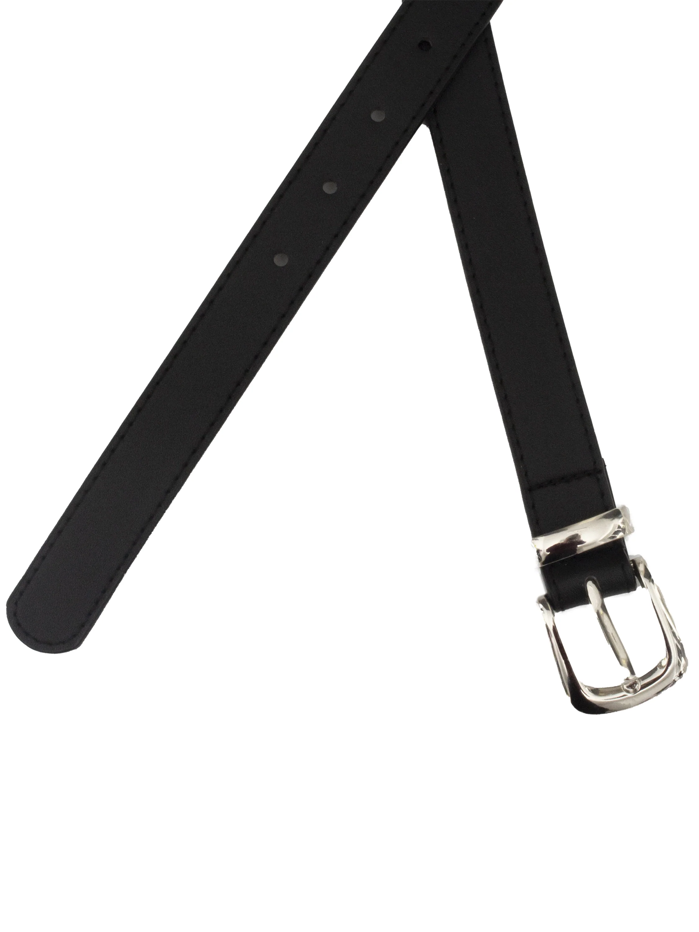 Womens Faux Leather Belt - Black - Image 4